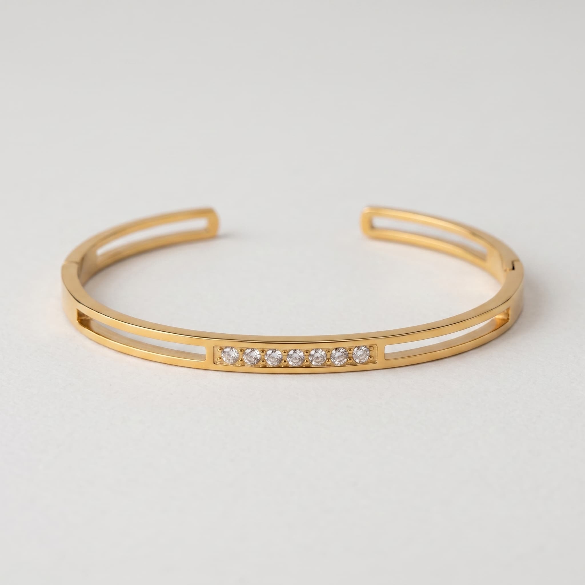simple gold stone cuff