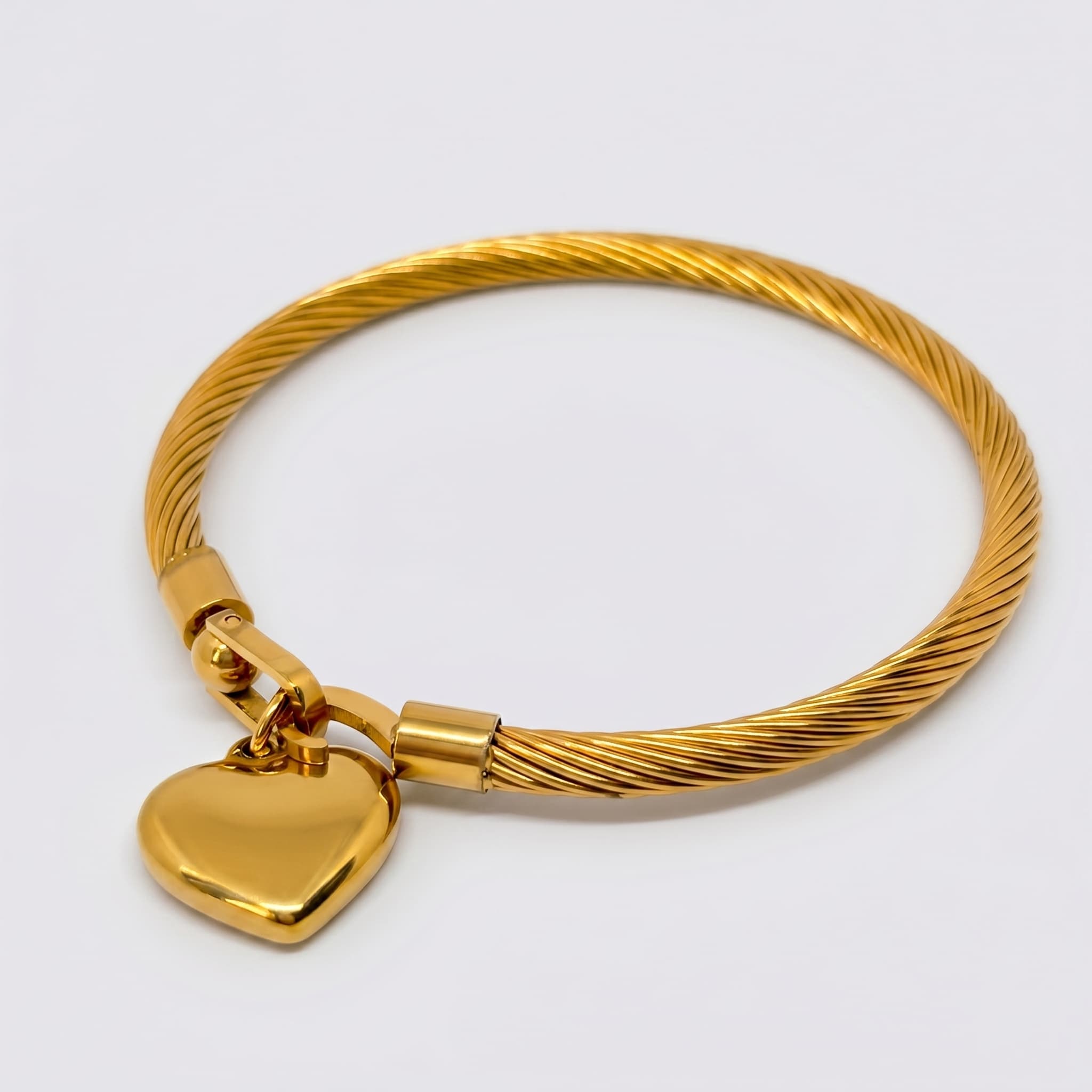 twisted heart cable bracelet