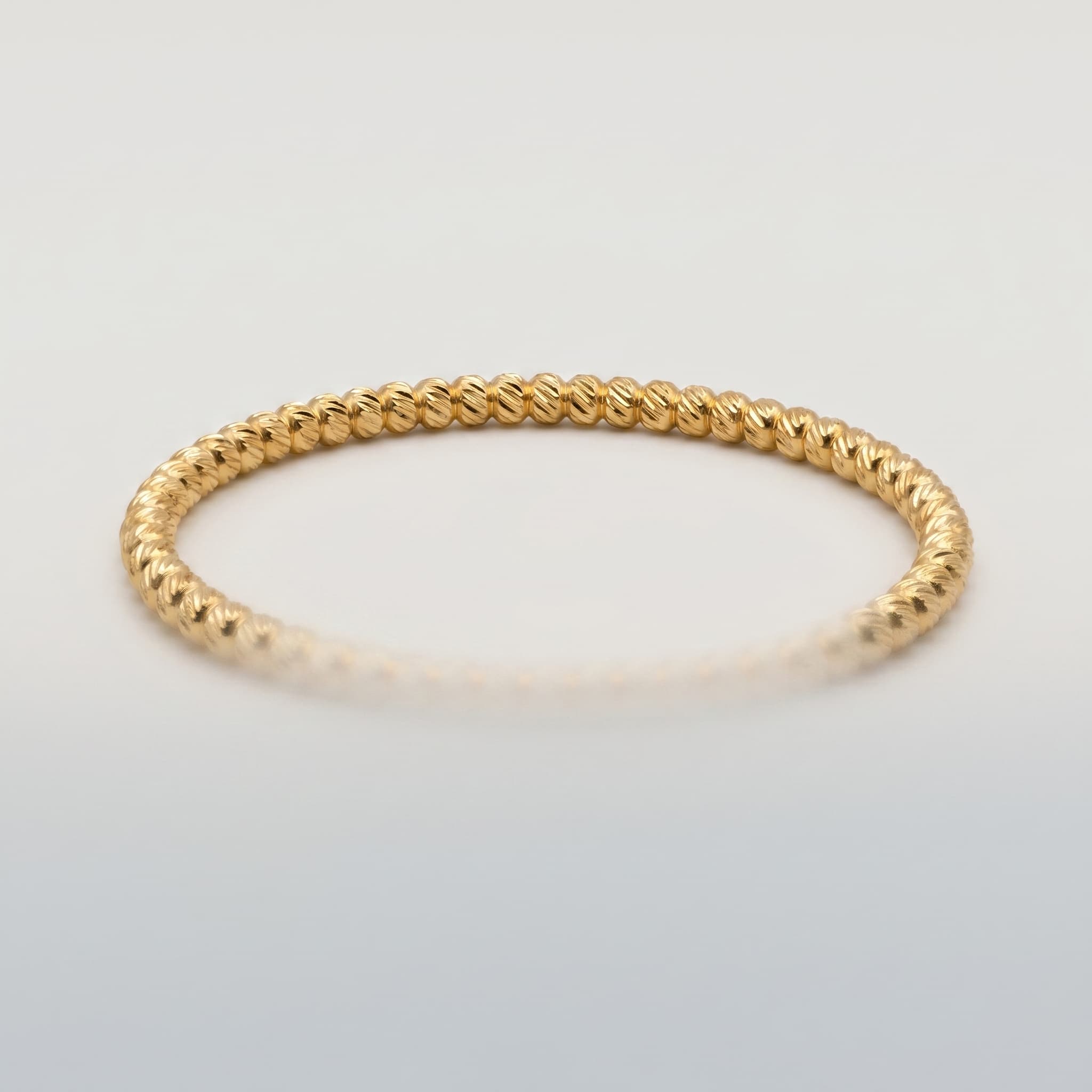 textured gold bead bangle