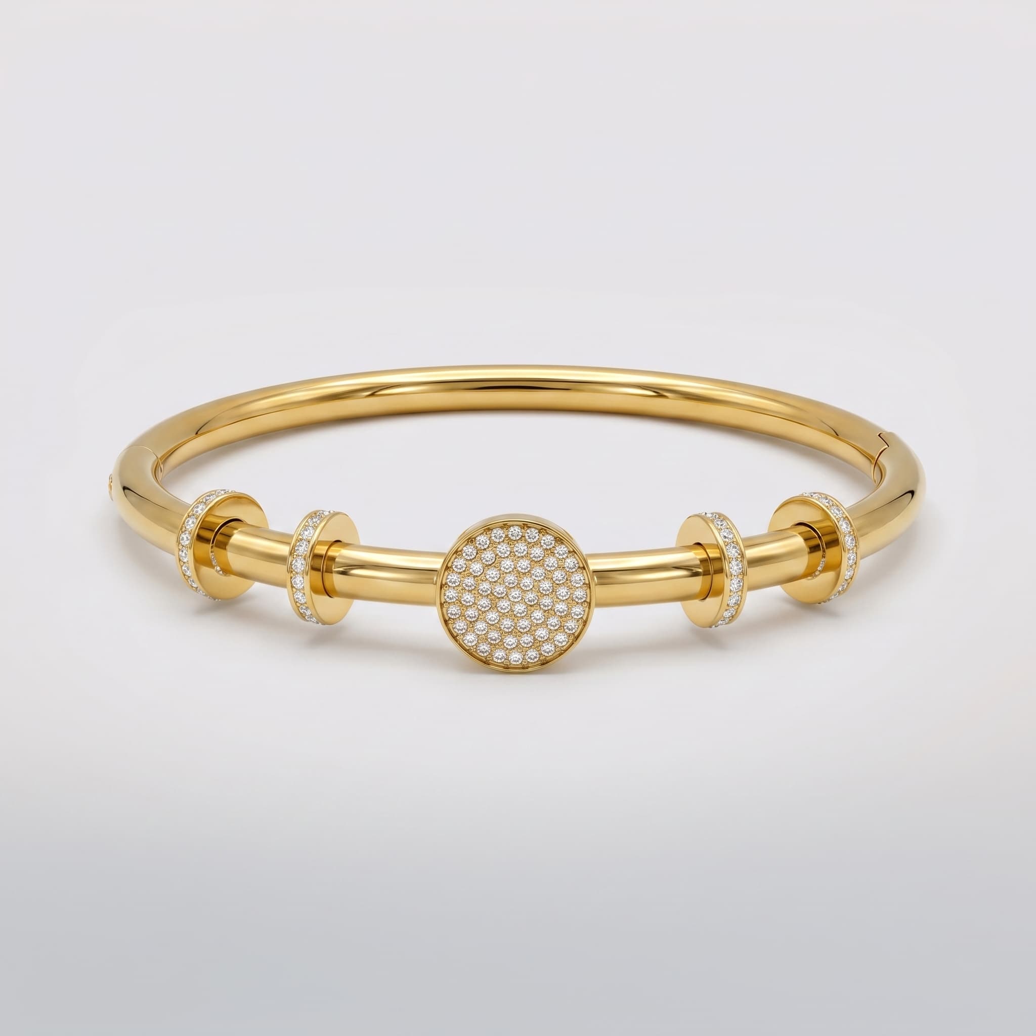 golden crystal charm bangle