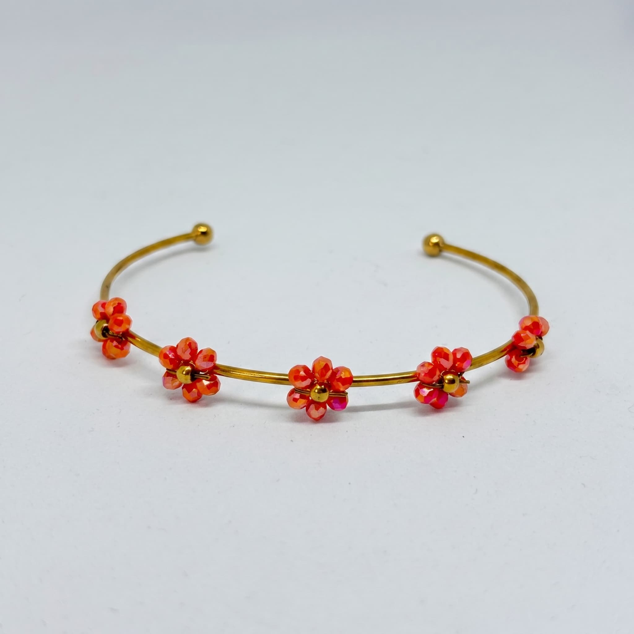 orange crystal floral cuff