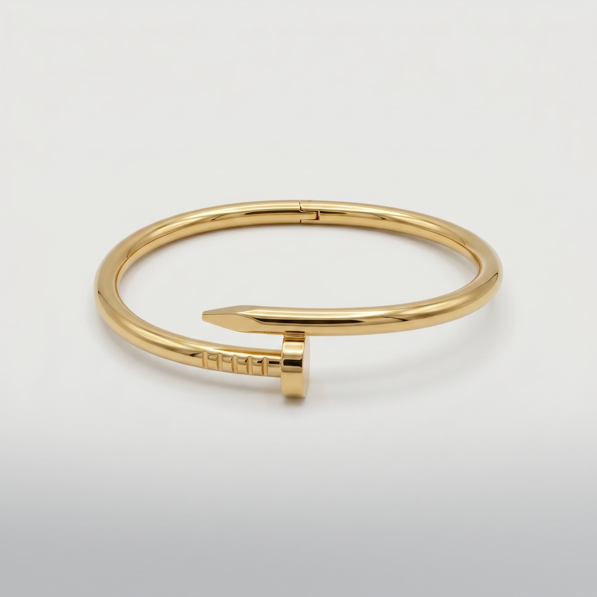 golden nail detail bangle
