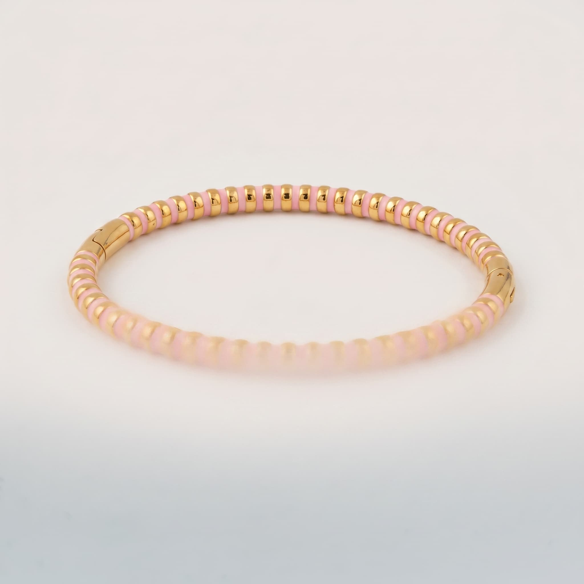 pink enamel beaded bangle