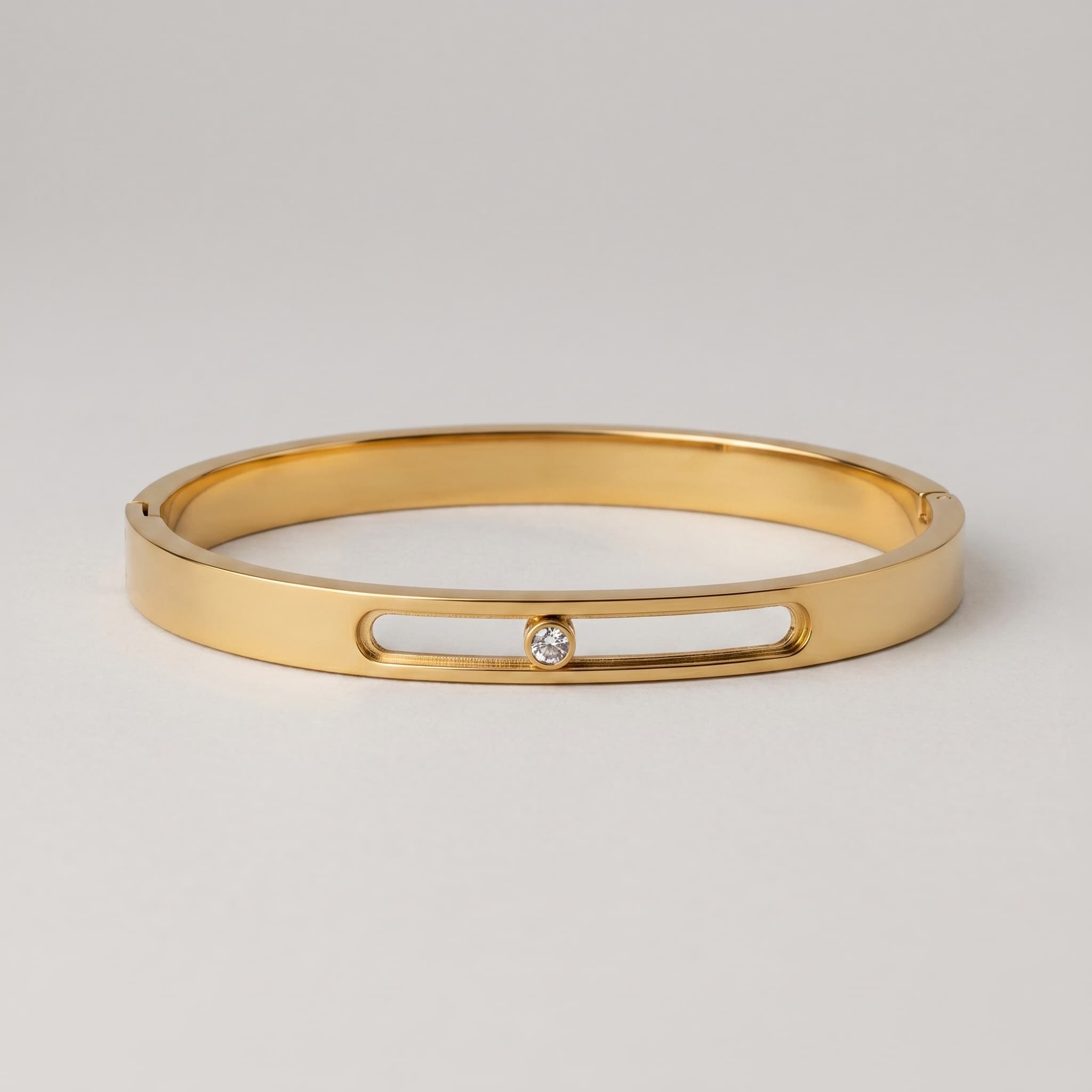 golden sliding stone bangle