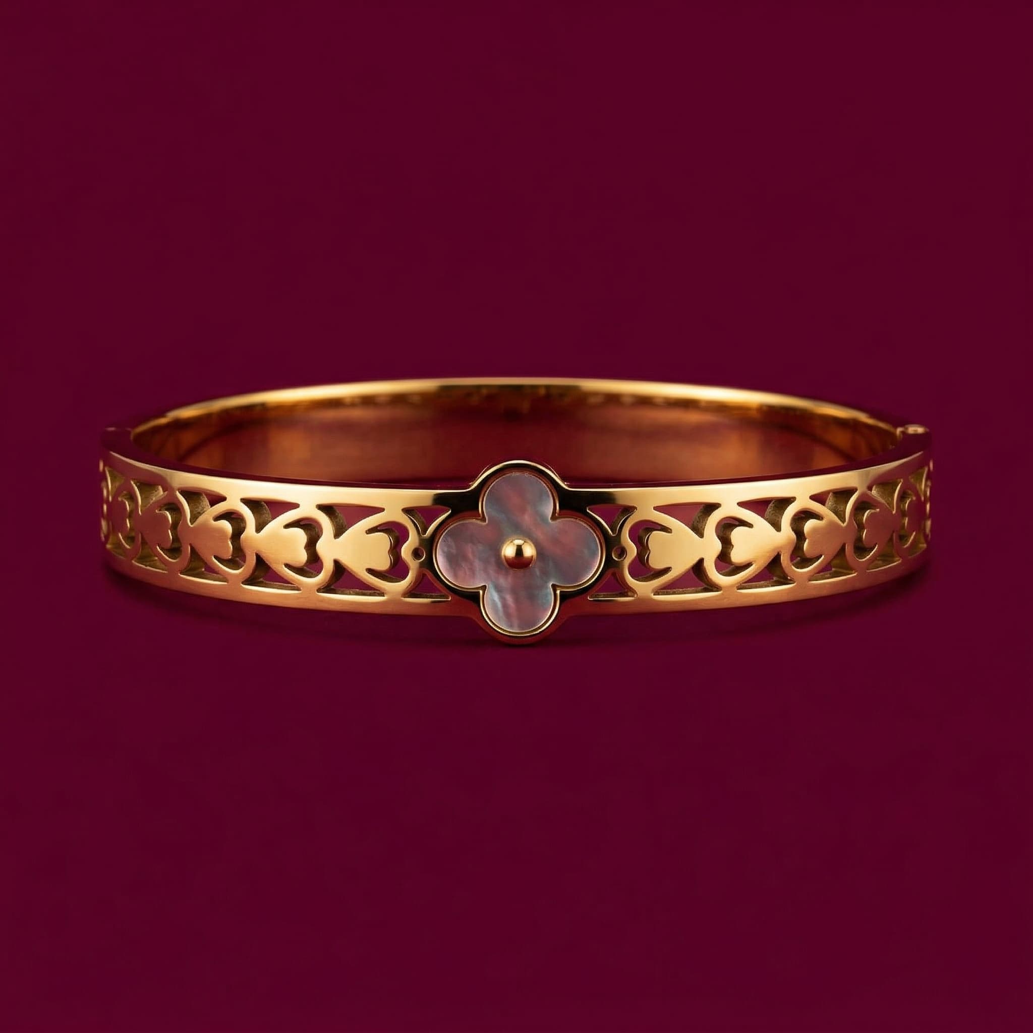 golden clover cutwork bangle