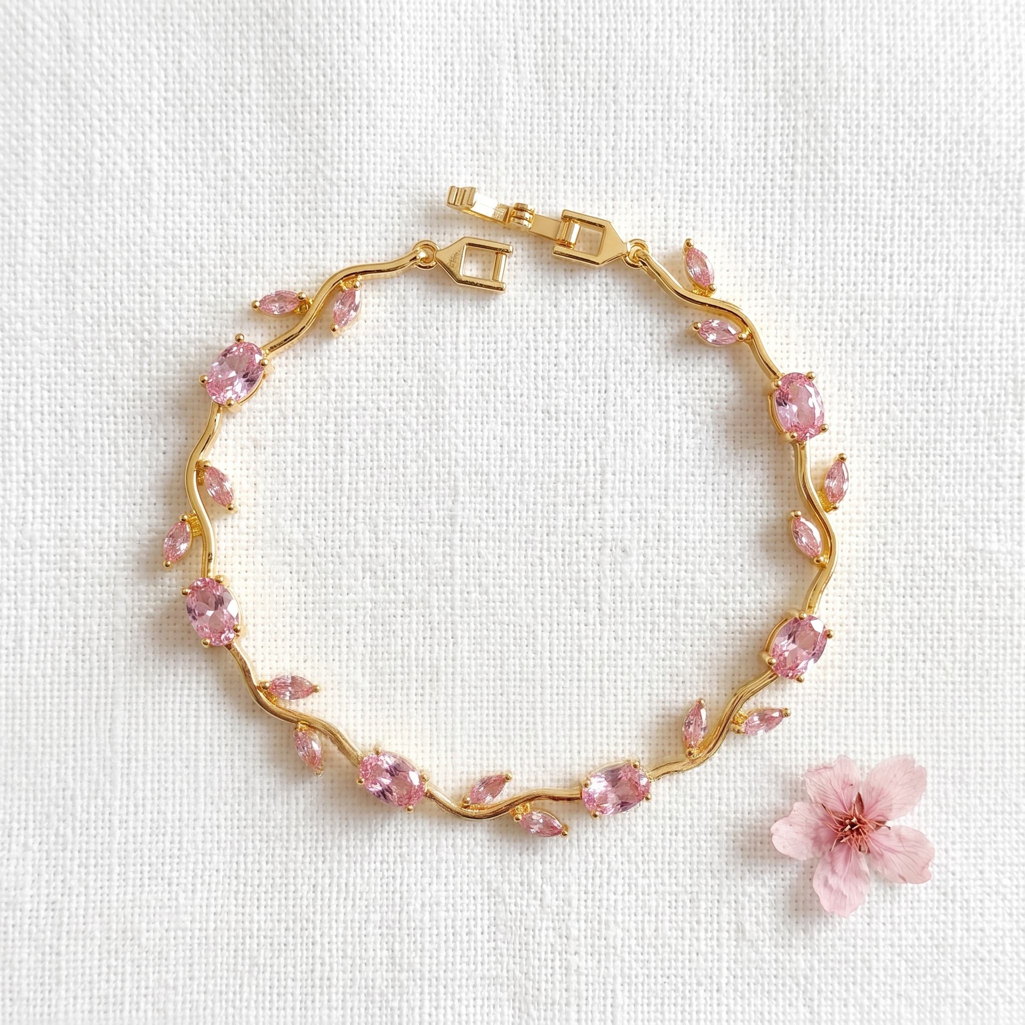 pink blossom vine bracelet