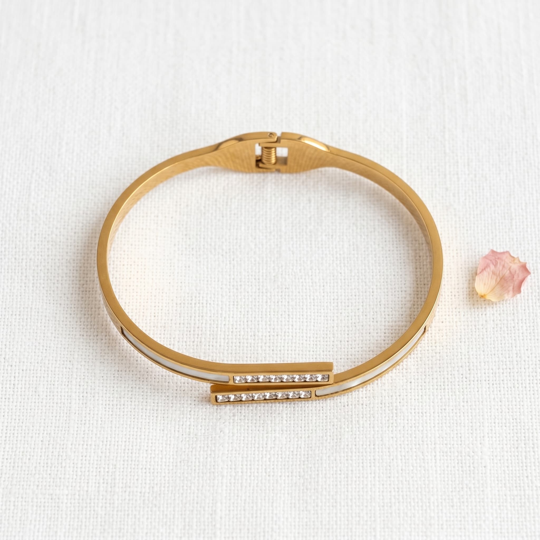 hushed gold inlay bangle