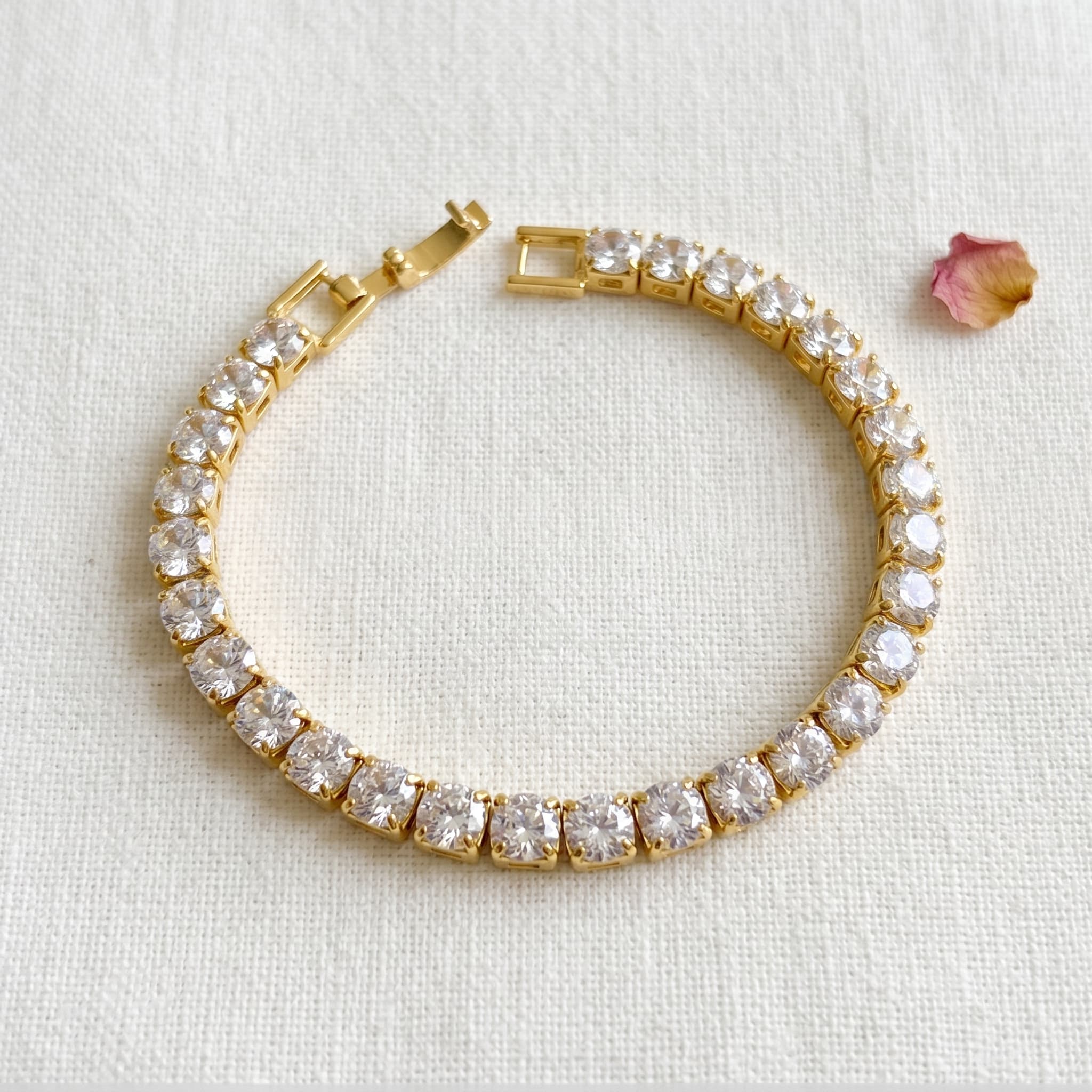 classic gold tennis bracelet