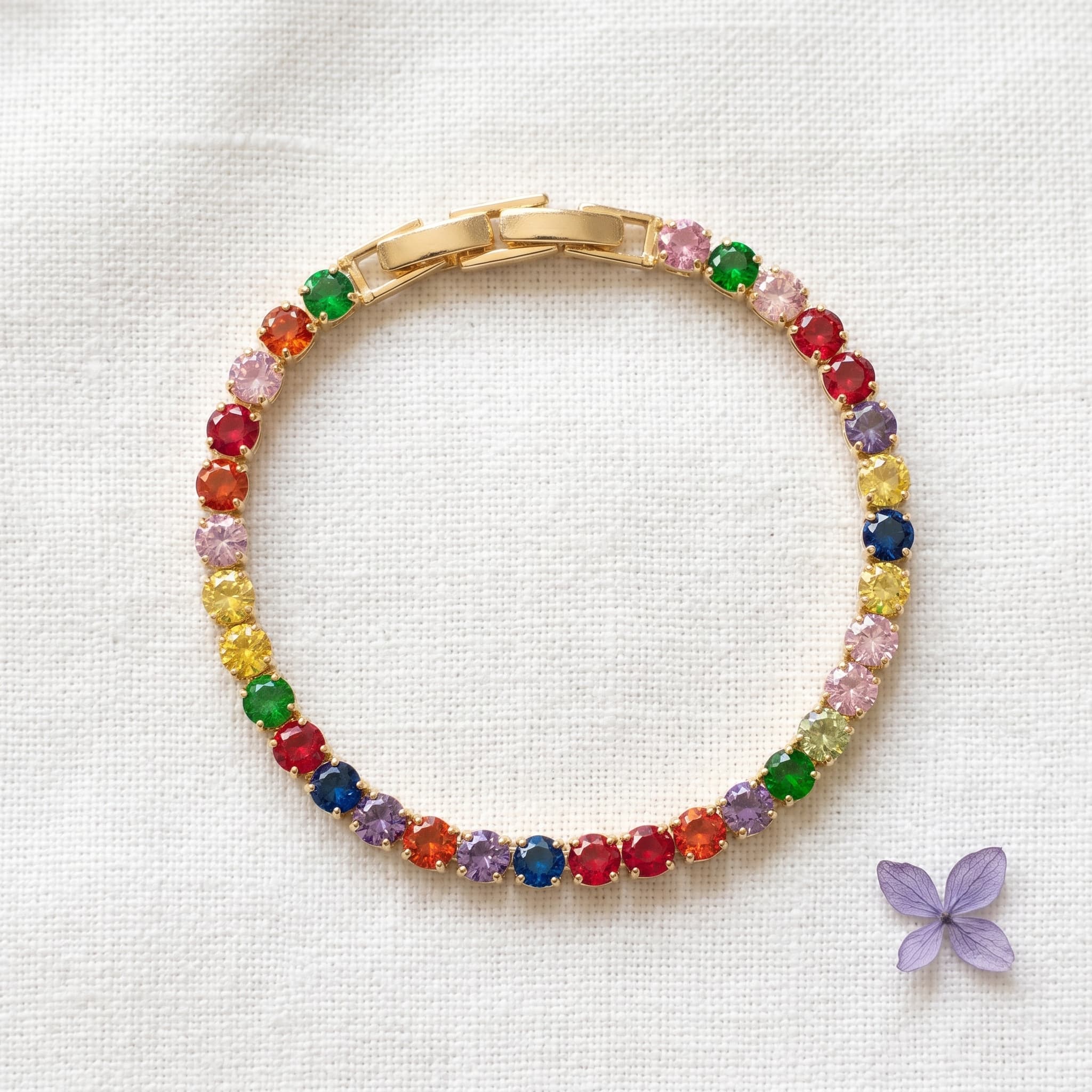 multicolour stone tennis bracelet