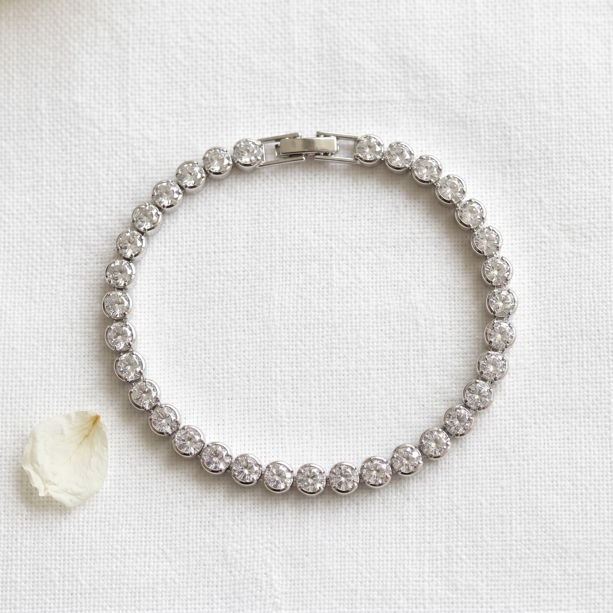 classic silver tennis bracelet