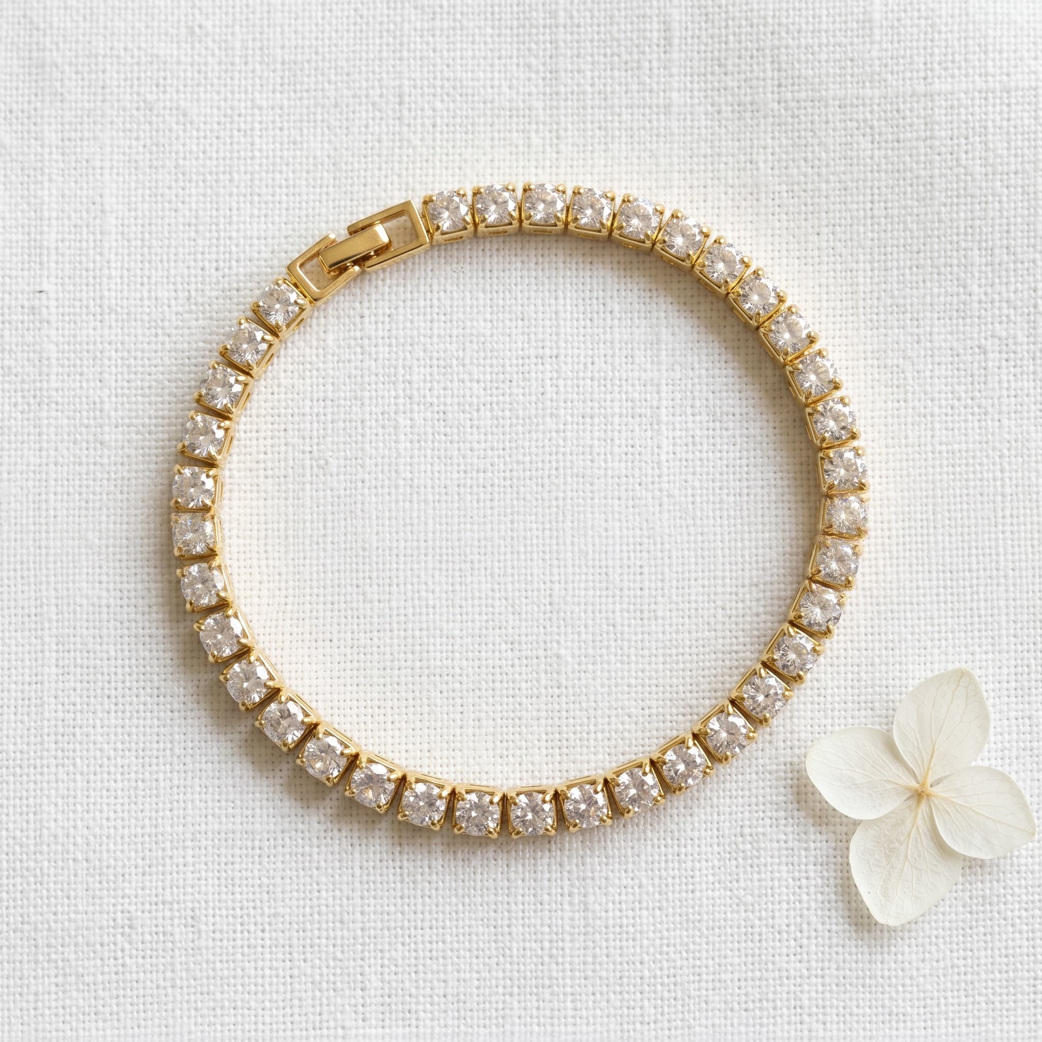 classic gold tennis bracelet