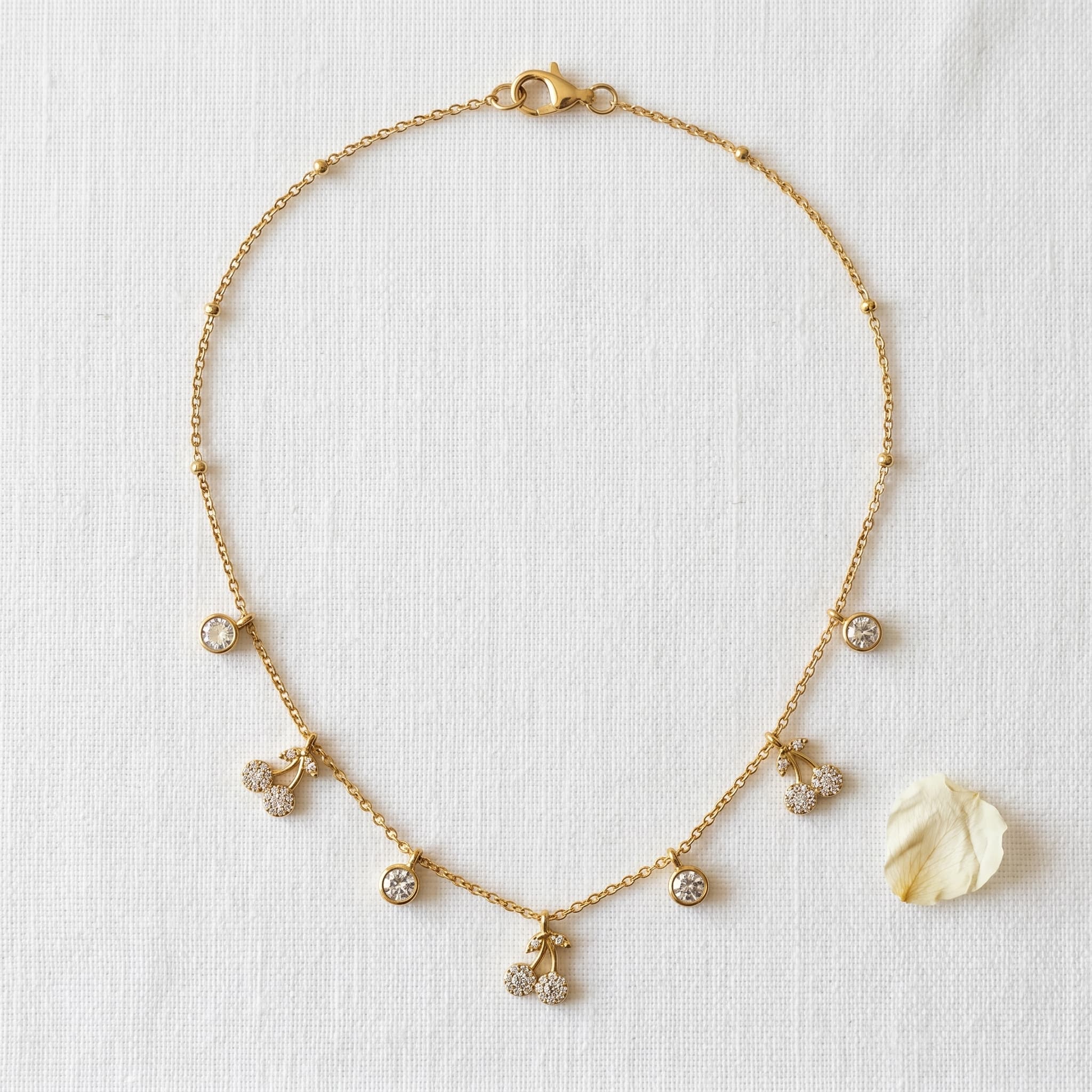 dainty cherry charm necklace
