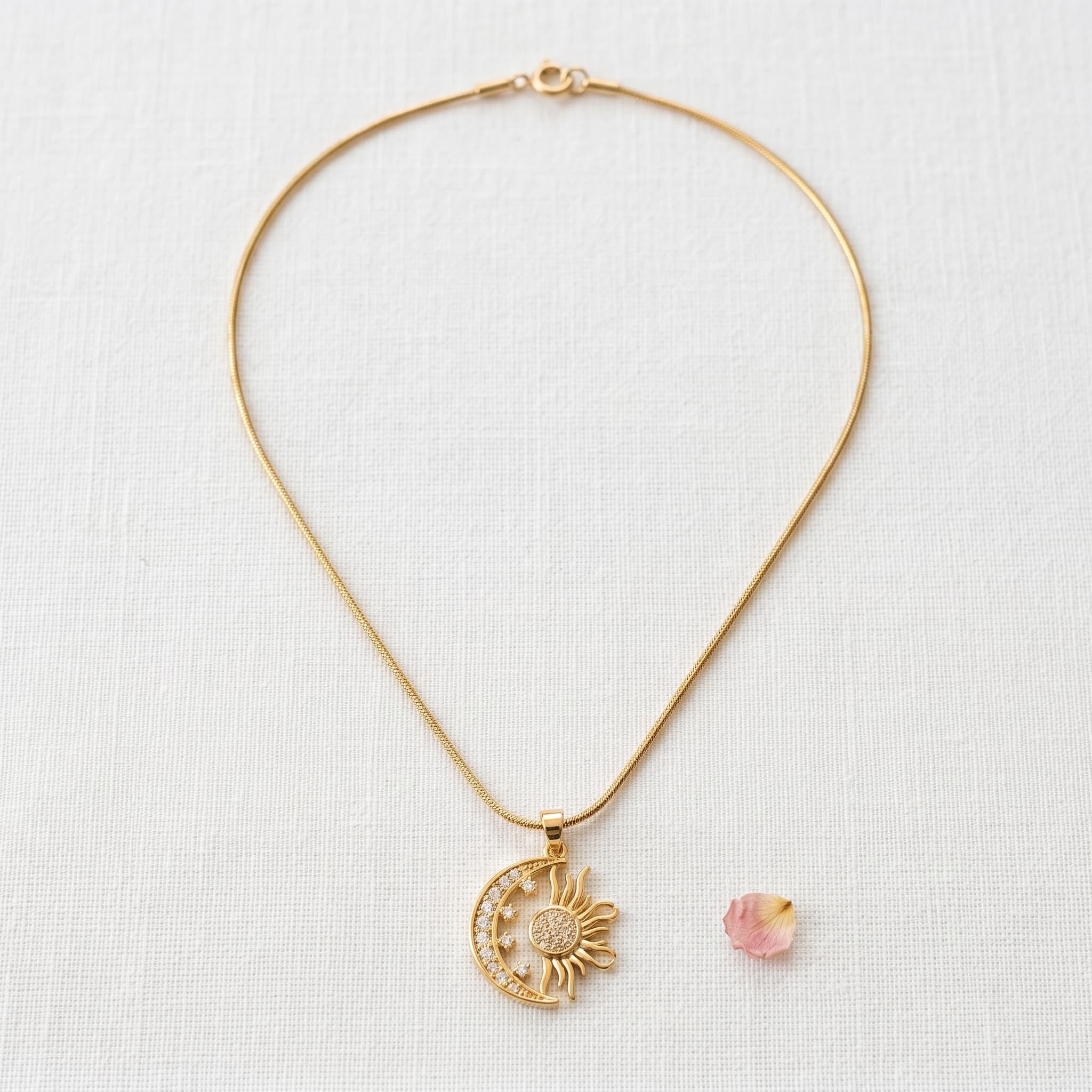 sun and moon charm necklace