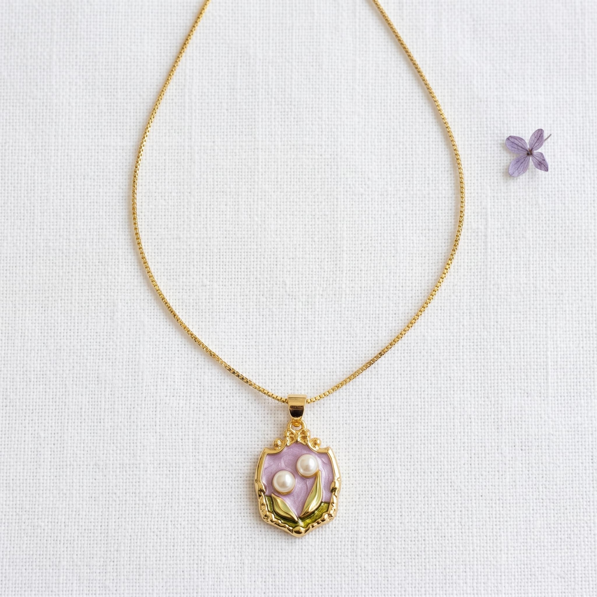 lilac garden pearl pendant