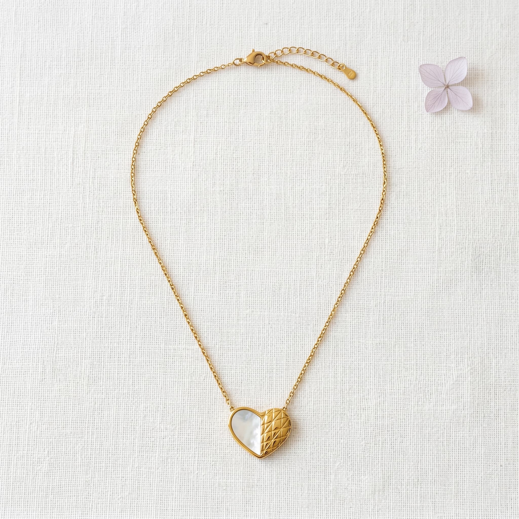 half pearl heart chain