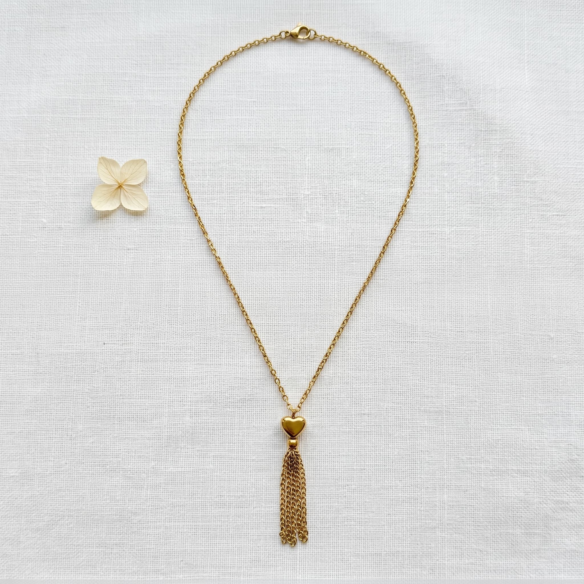 little heart tassel charm necklace