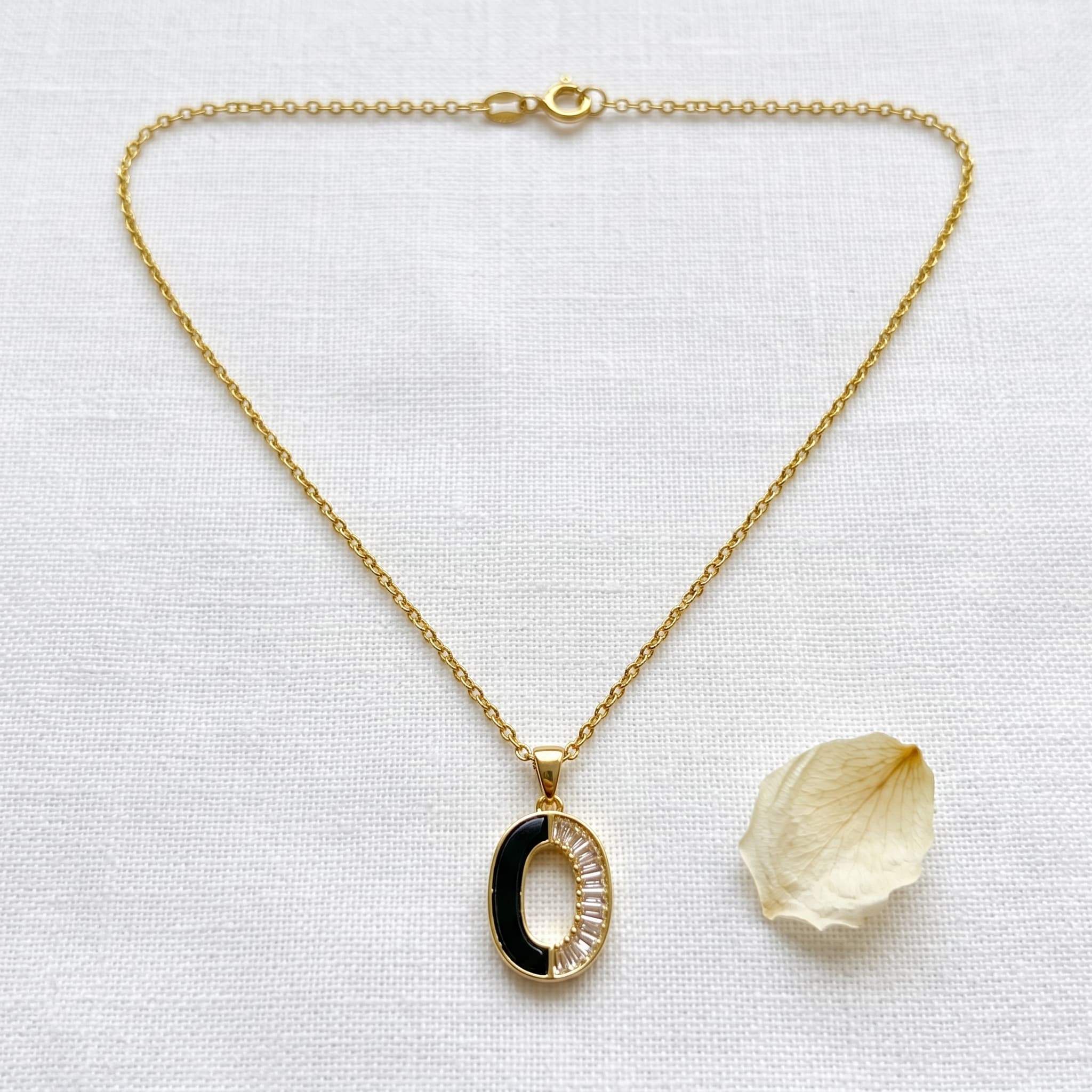half moon stone pendant necklace