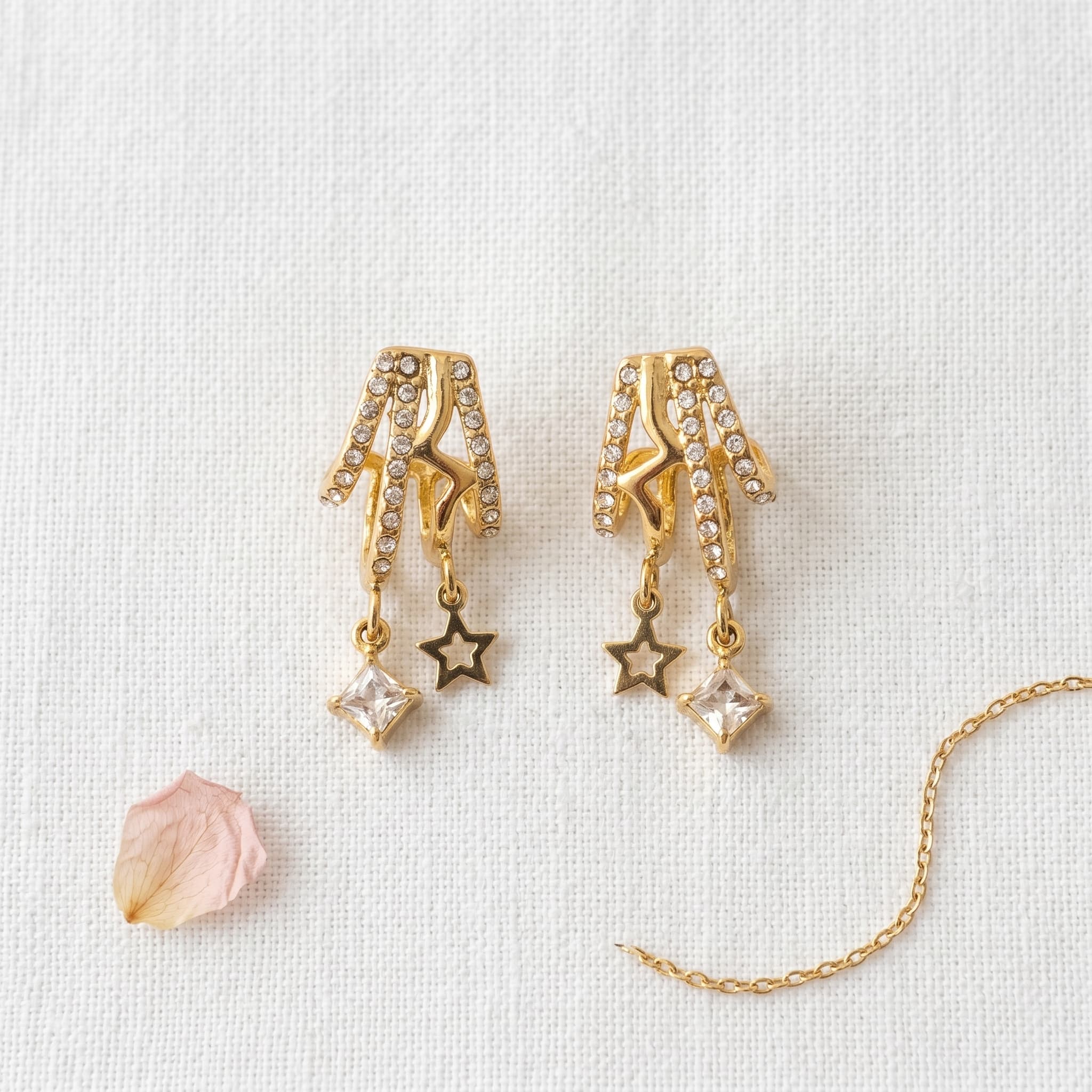starry night dangling earrings