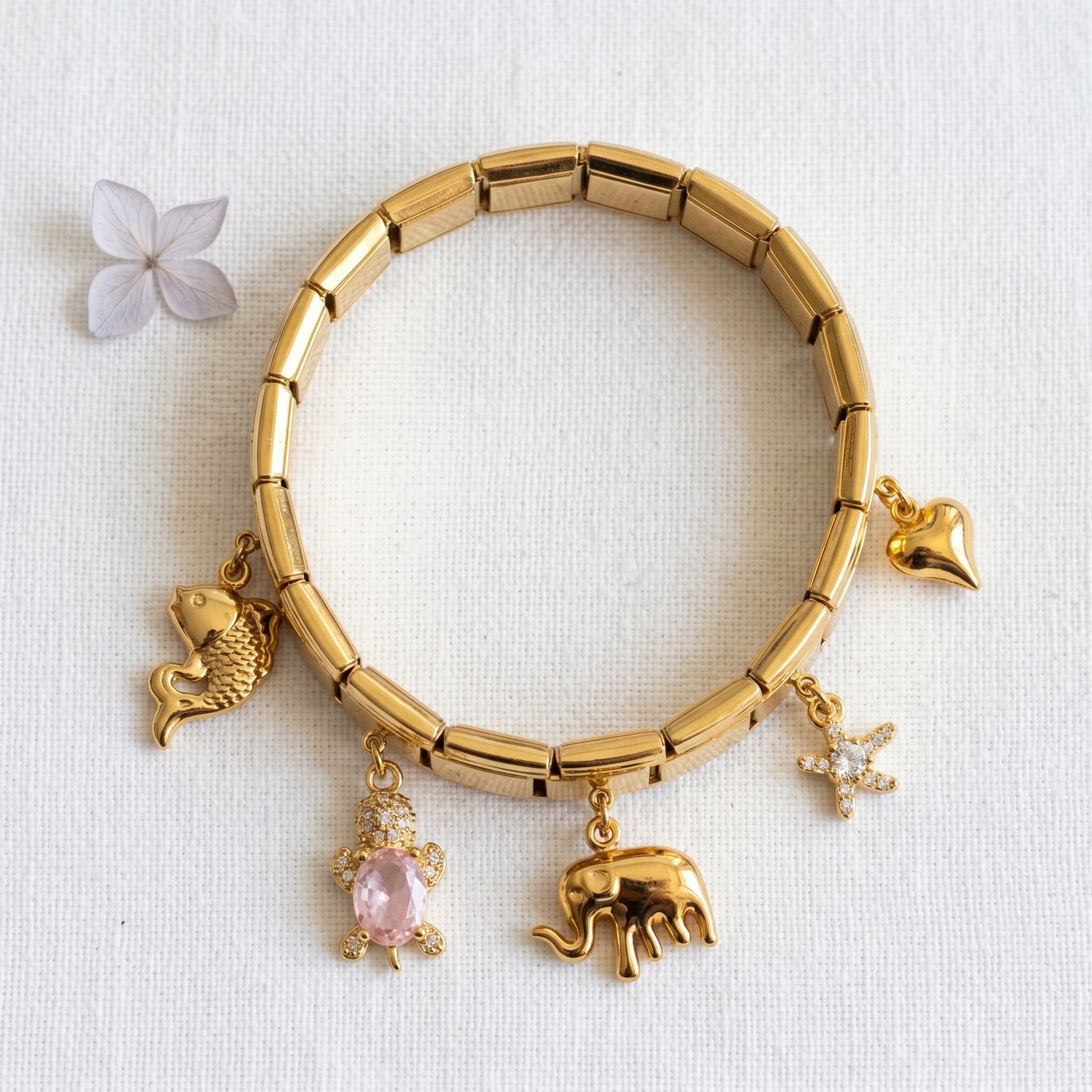 gold charm italian bracelet