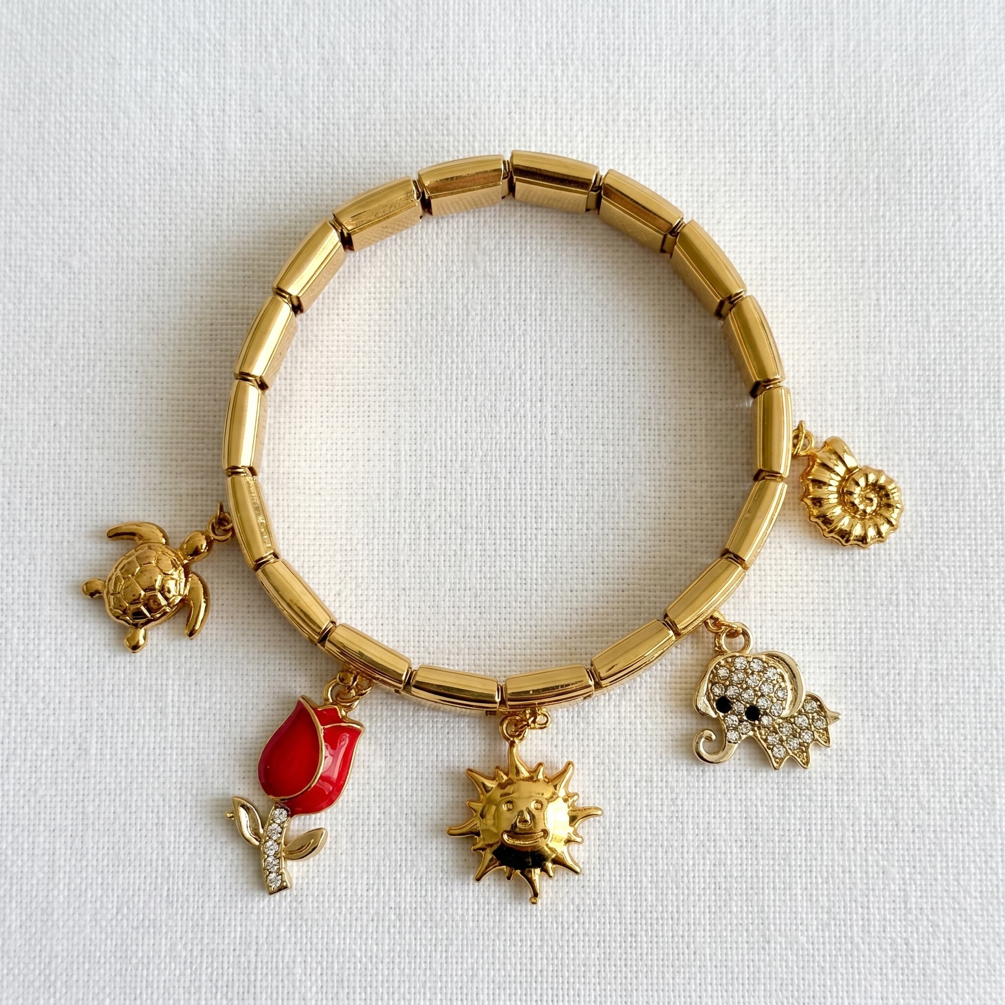 golden charm italian bracelet