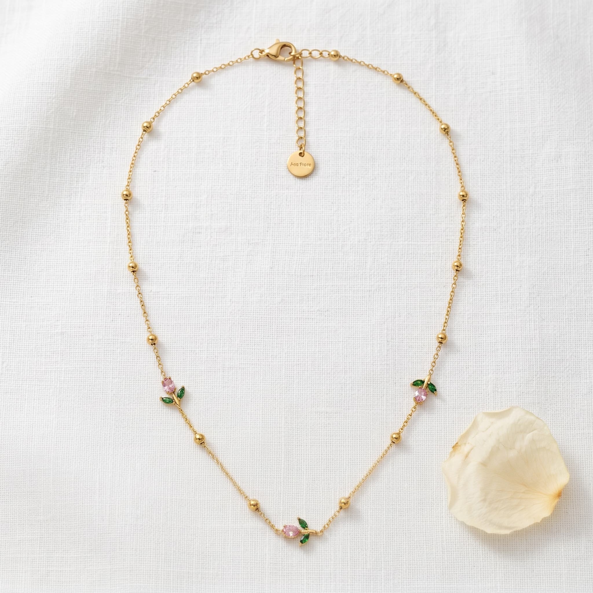 dainty tulip beaded necklace