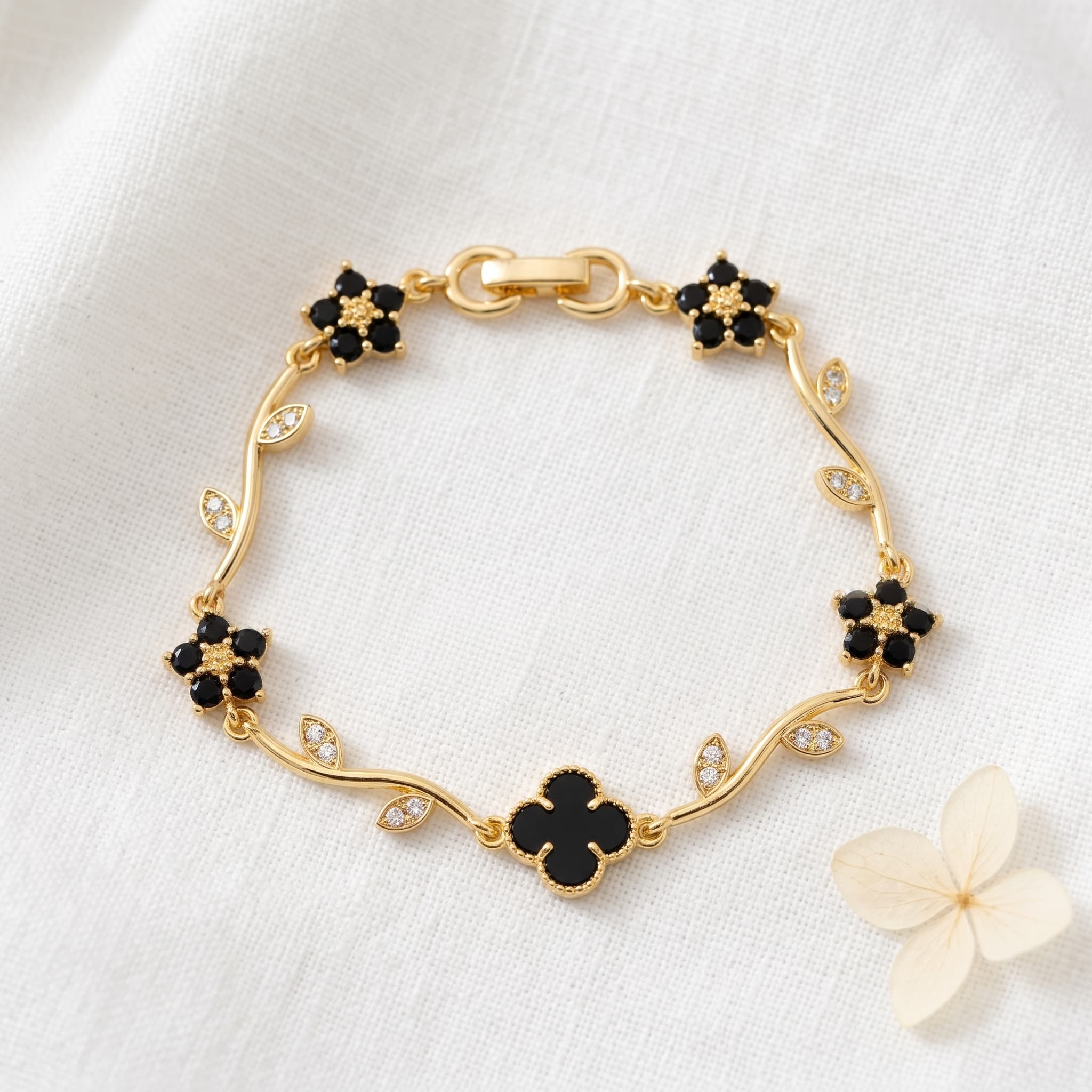 black floral vine bracelet