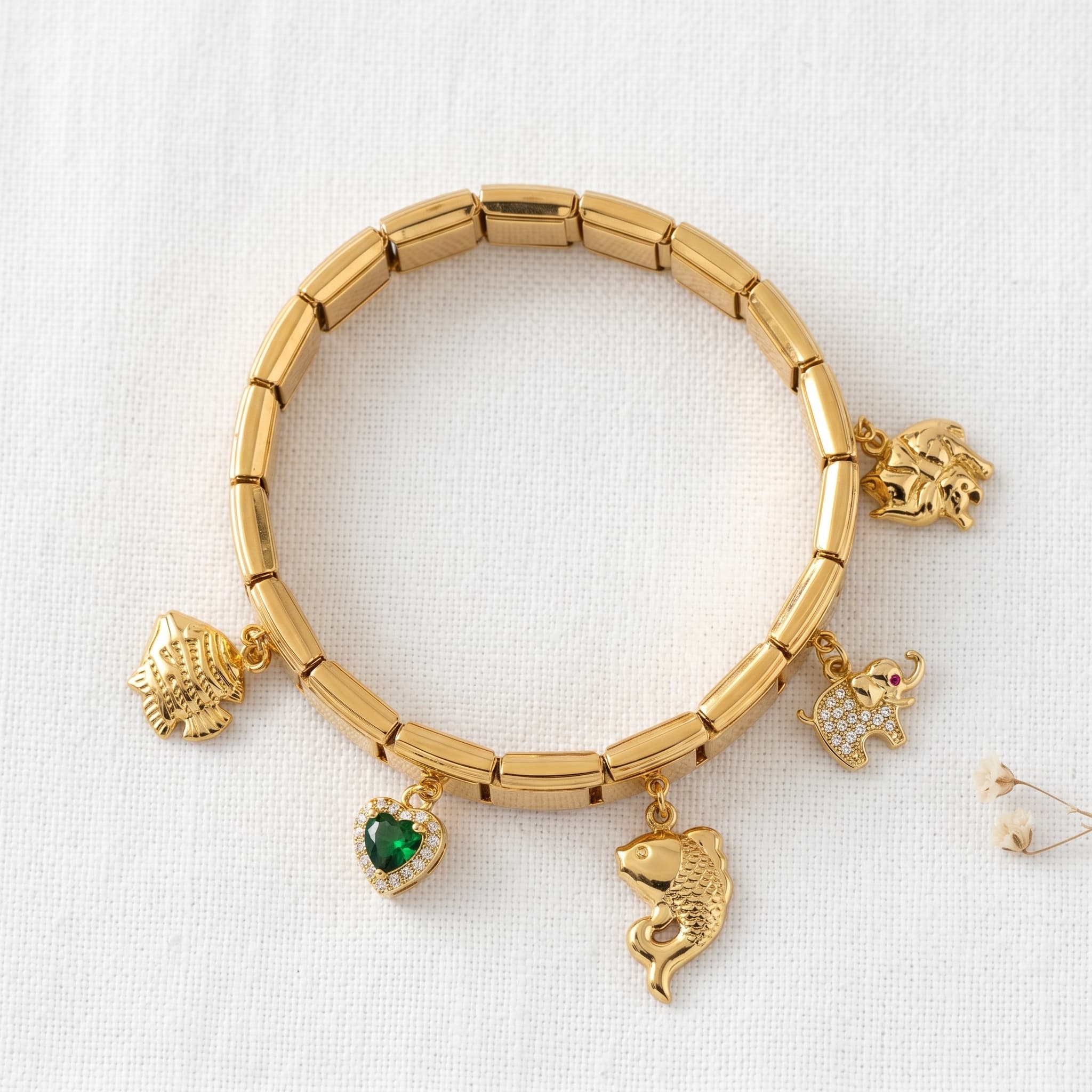 gold lucky charm italian bracelet