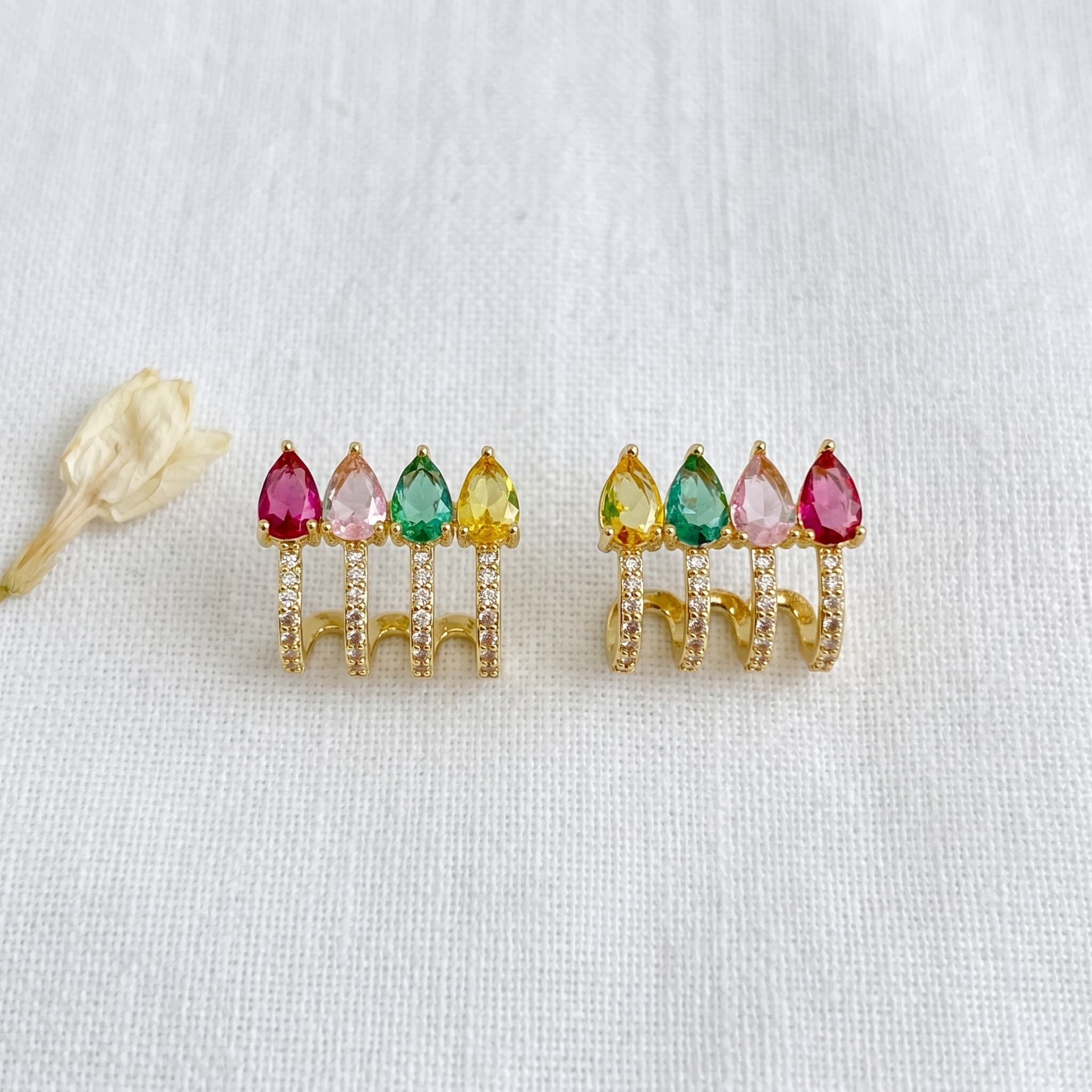 multicolour teardrop earrings