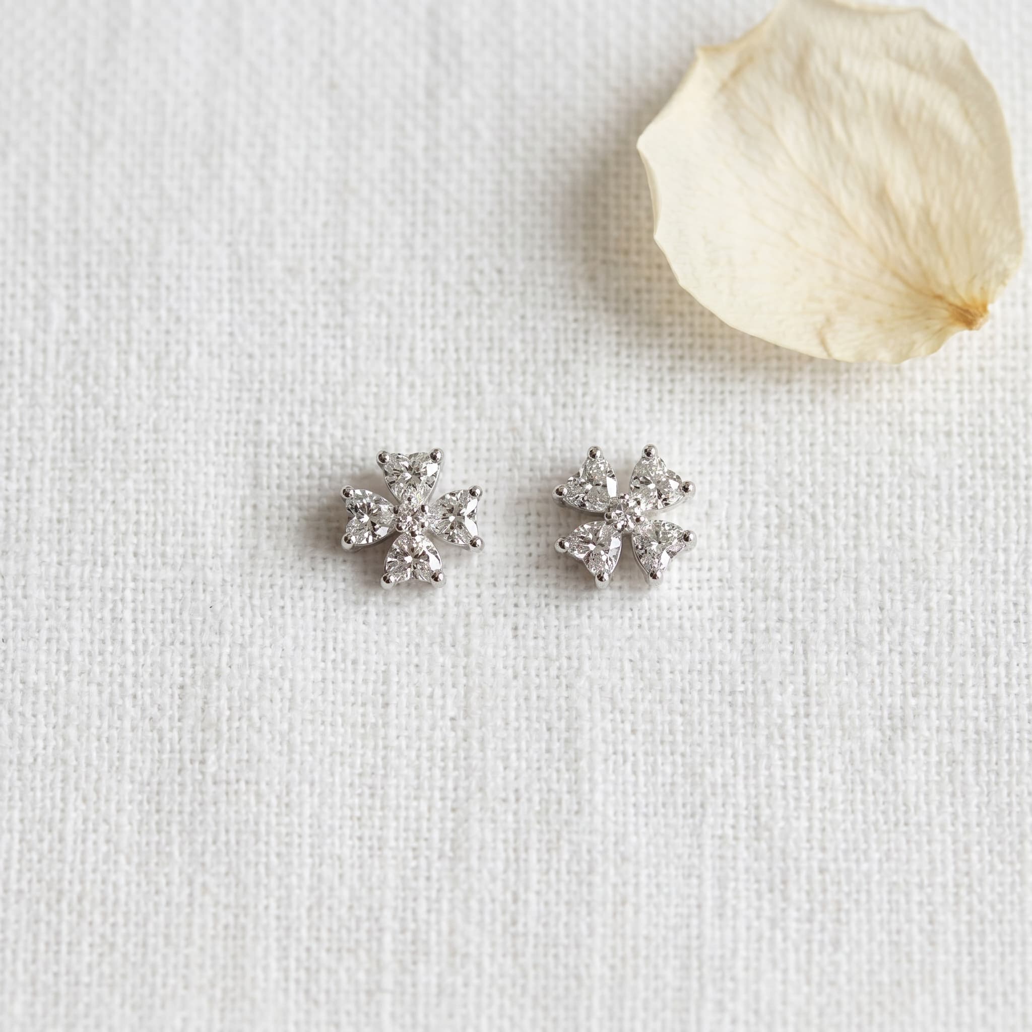 tiny clover crystal studs