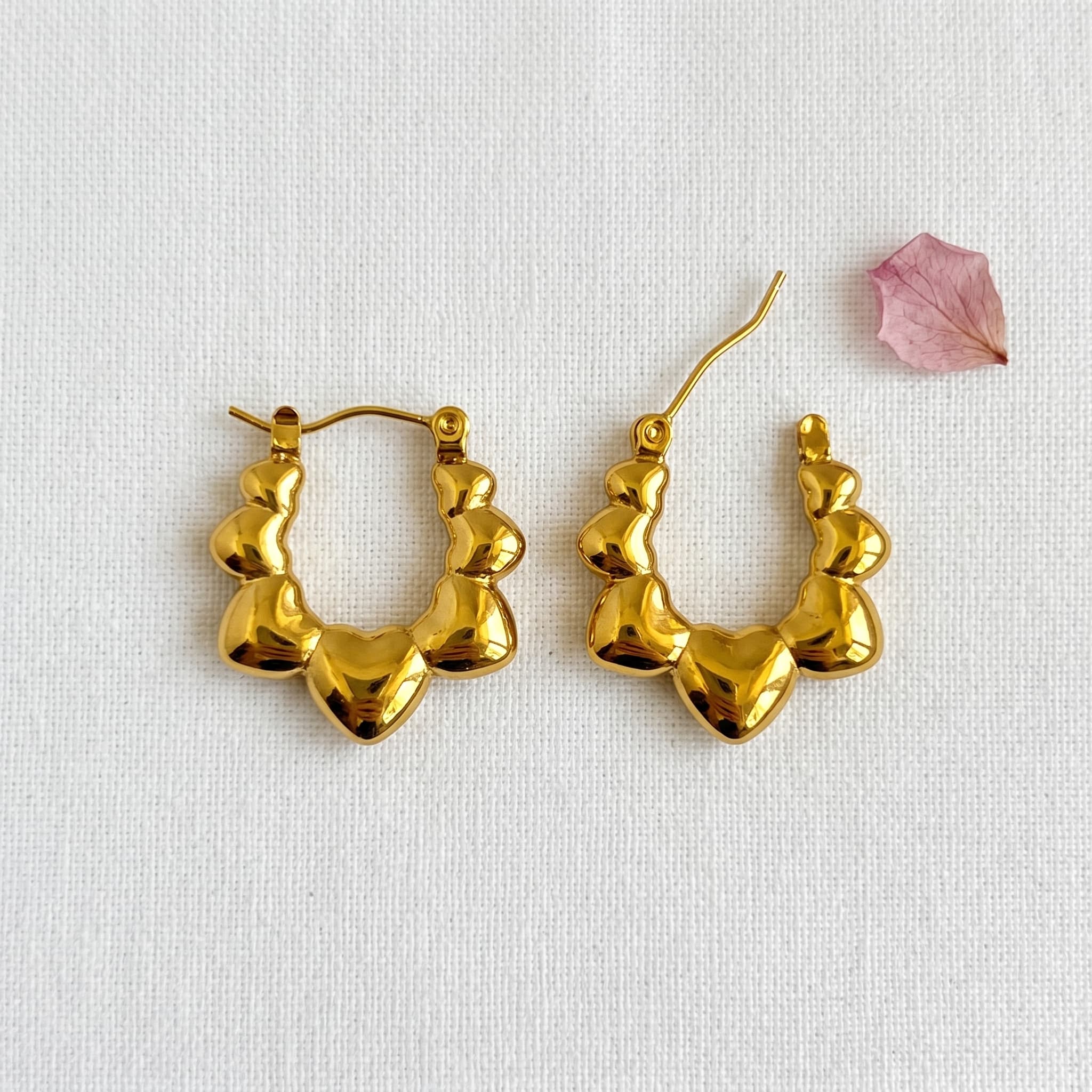 little heart chain hoops