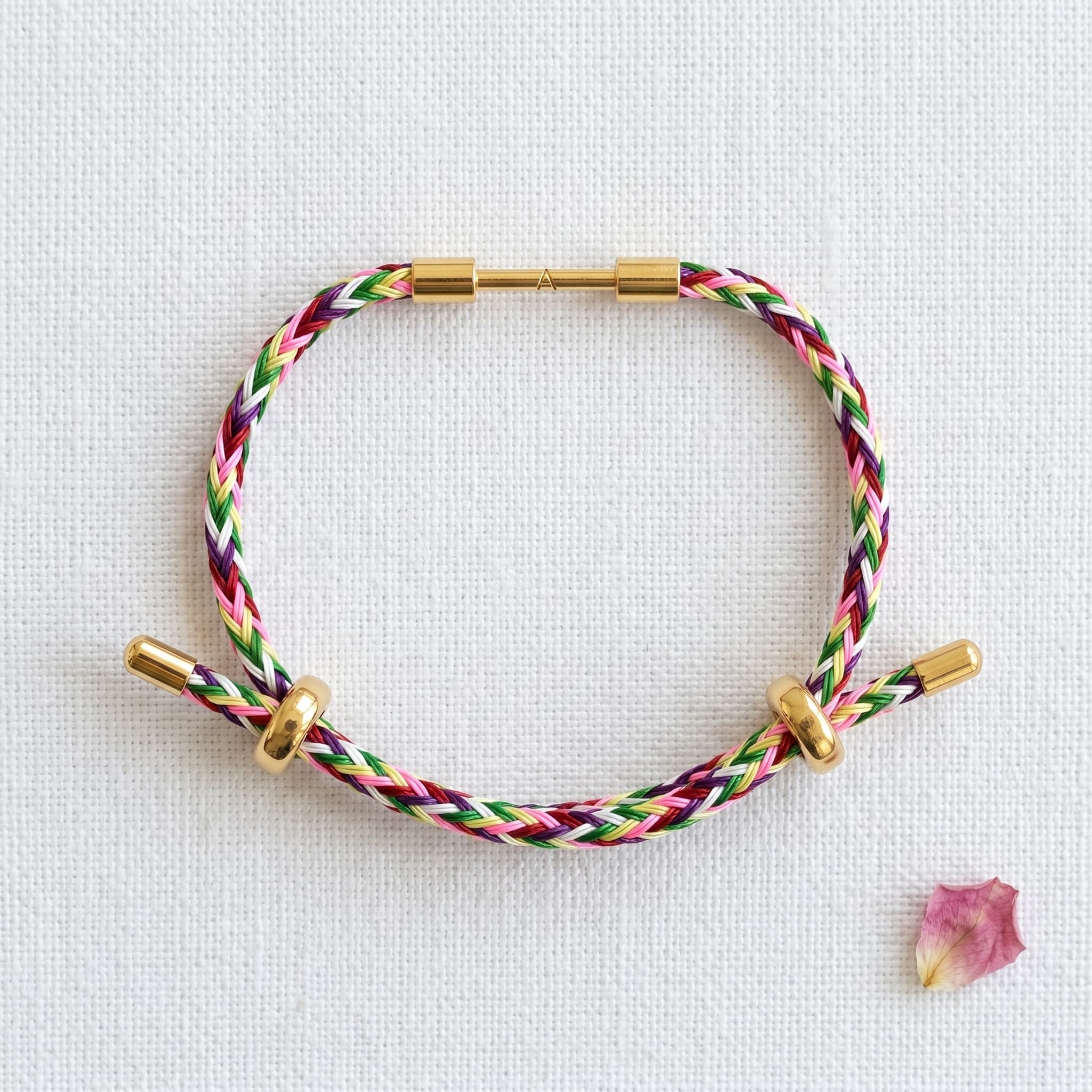 multi-braid colour pop bracelet (With Initial)