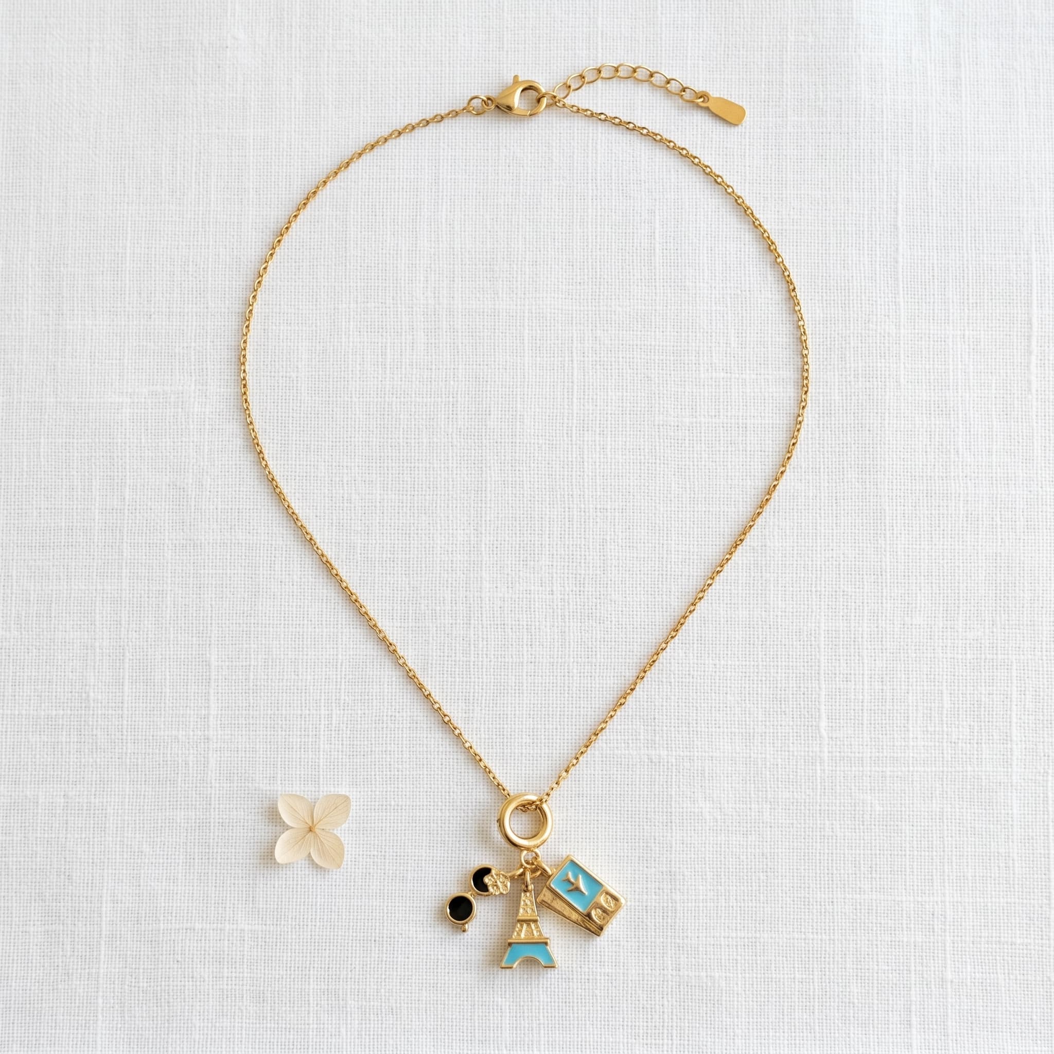 wanderlust travel charm necklace