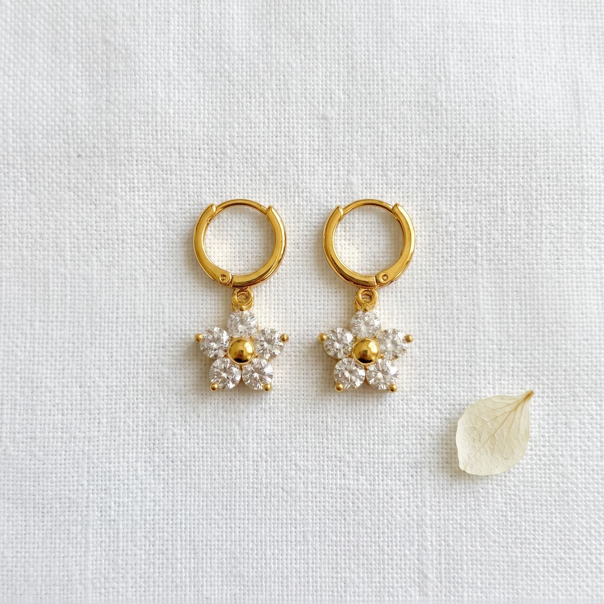 Vishwa crystal flower hoops