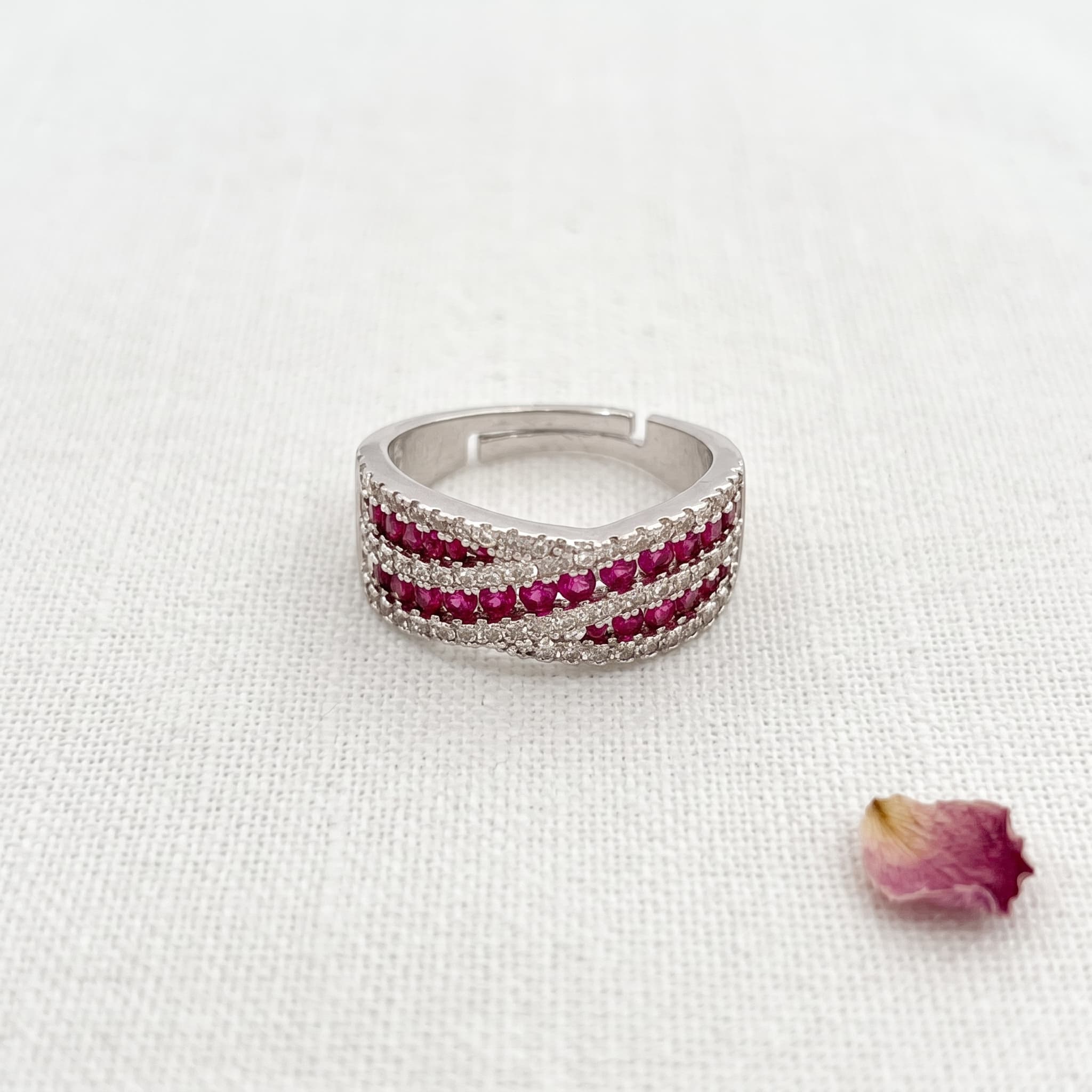 ruby wave adjustable ring