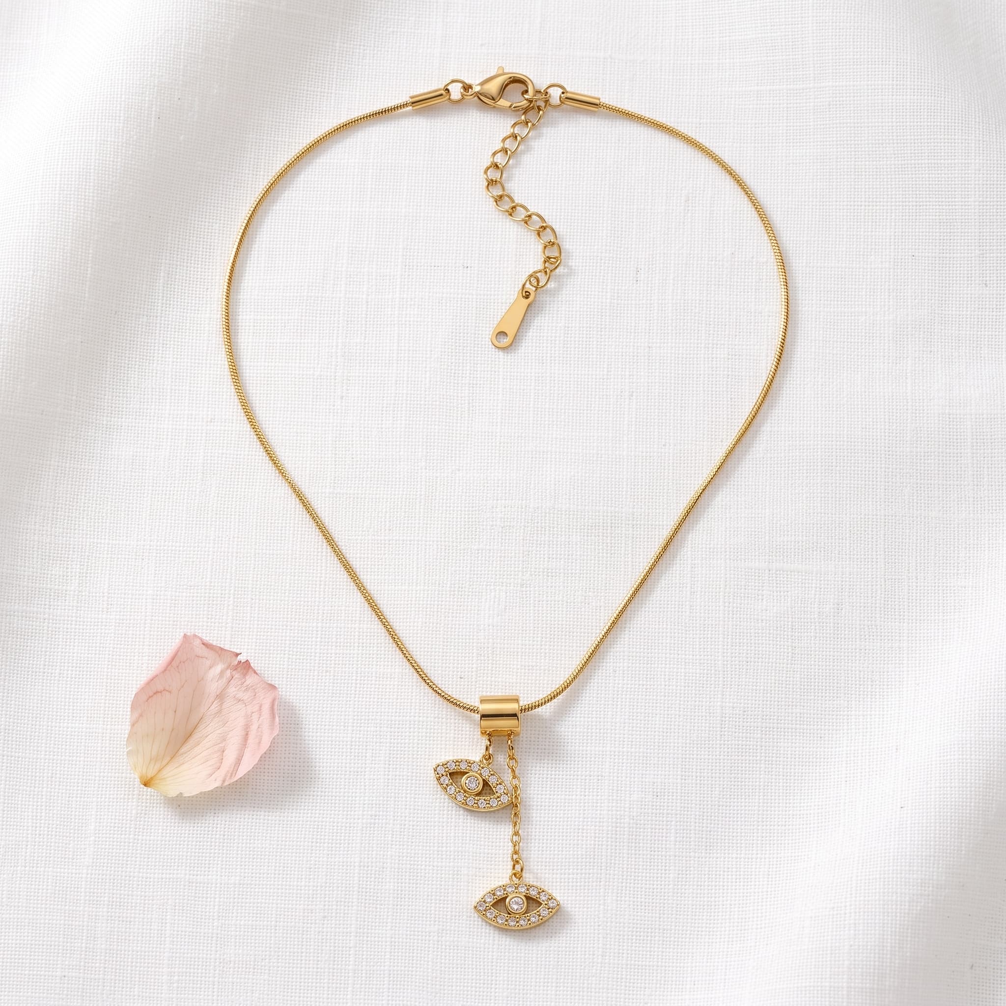 double eye charm necklace