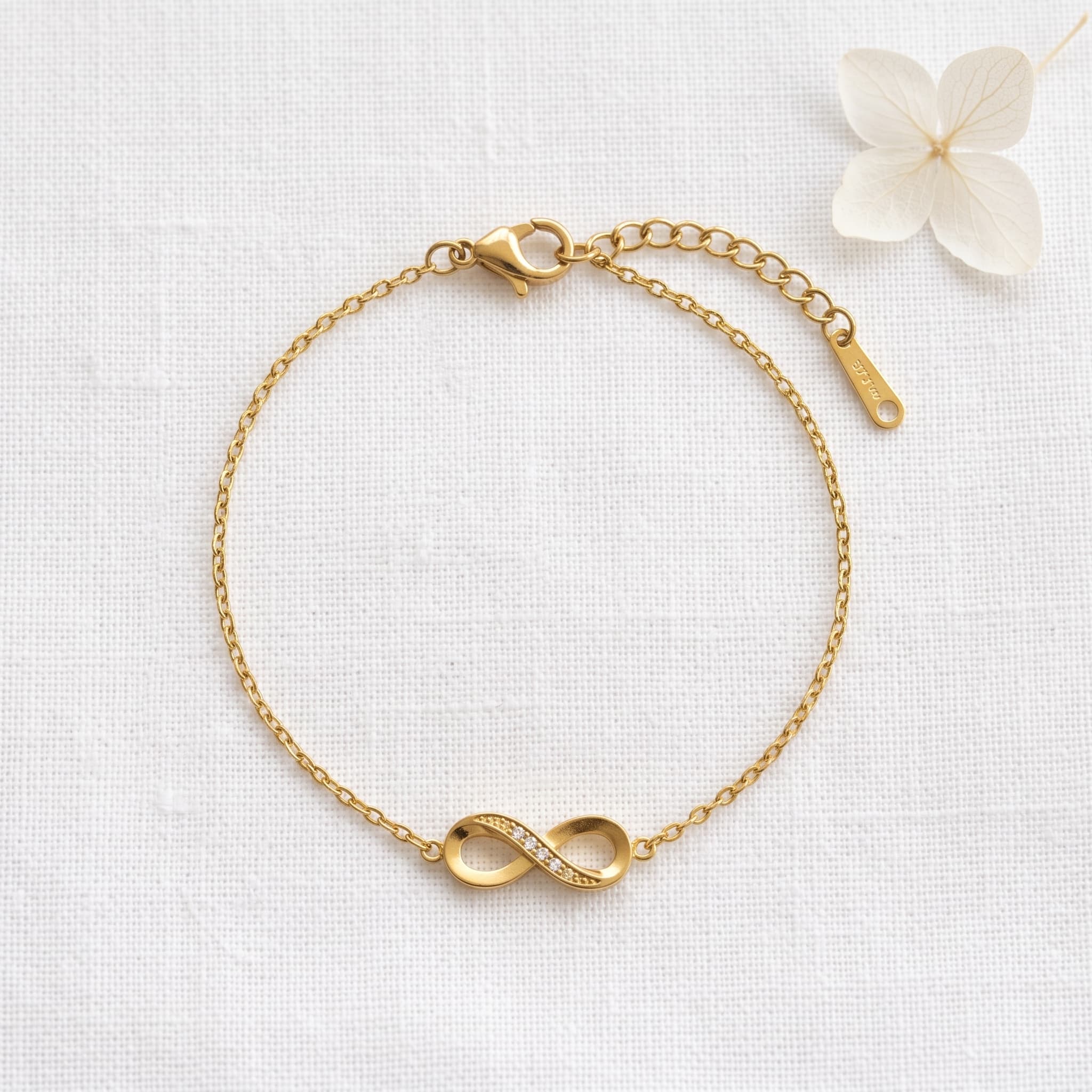 dainty infinity charm bracelet