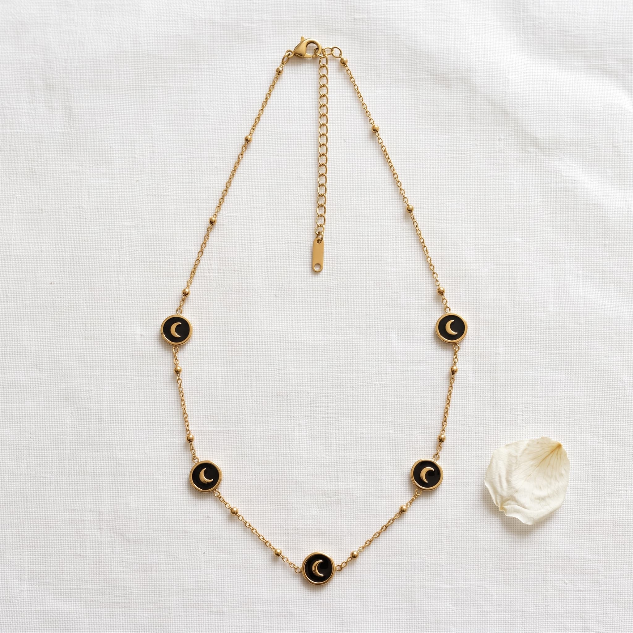 black moon charm chain necklace