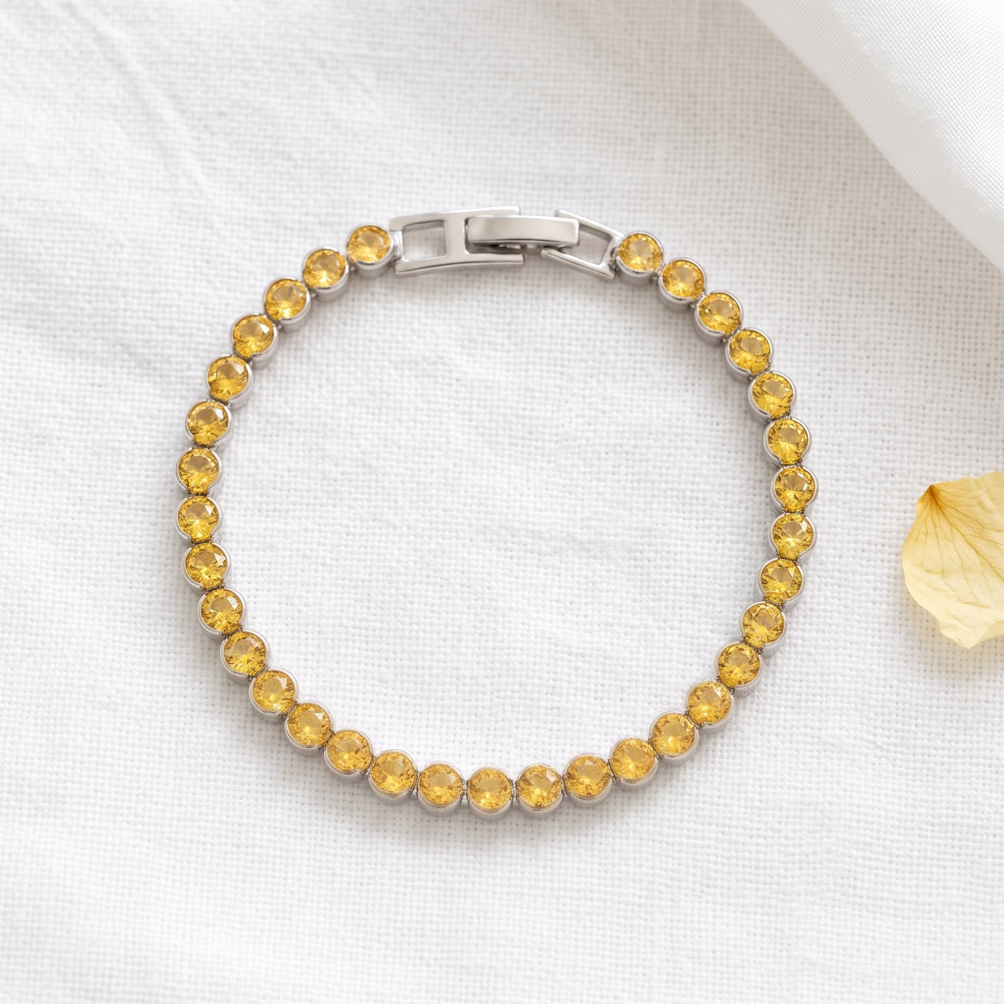 sunny yellow tennis bracelet