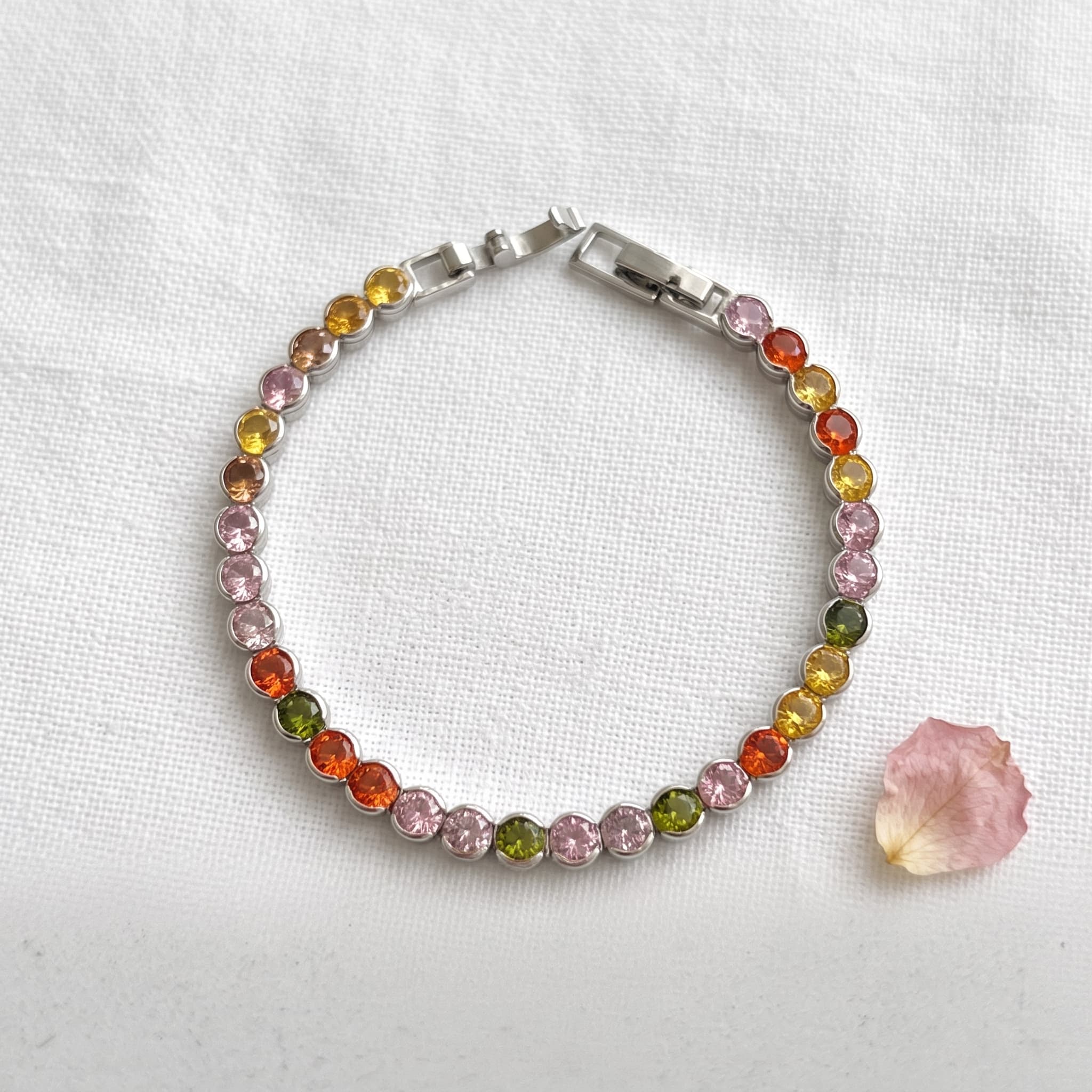 multicolour stone tennis bracelet