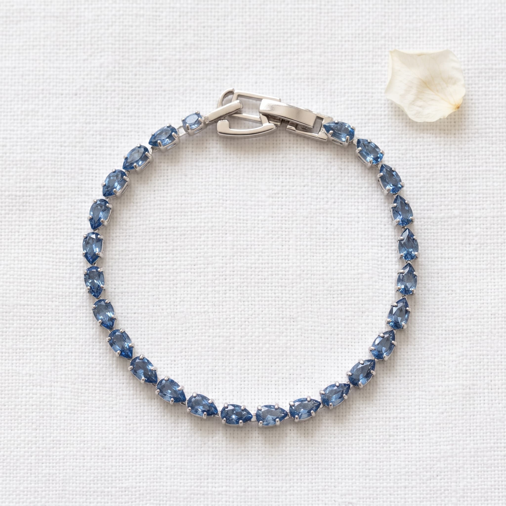 blue crystal tennis bracelet