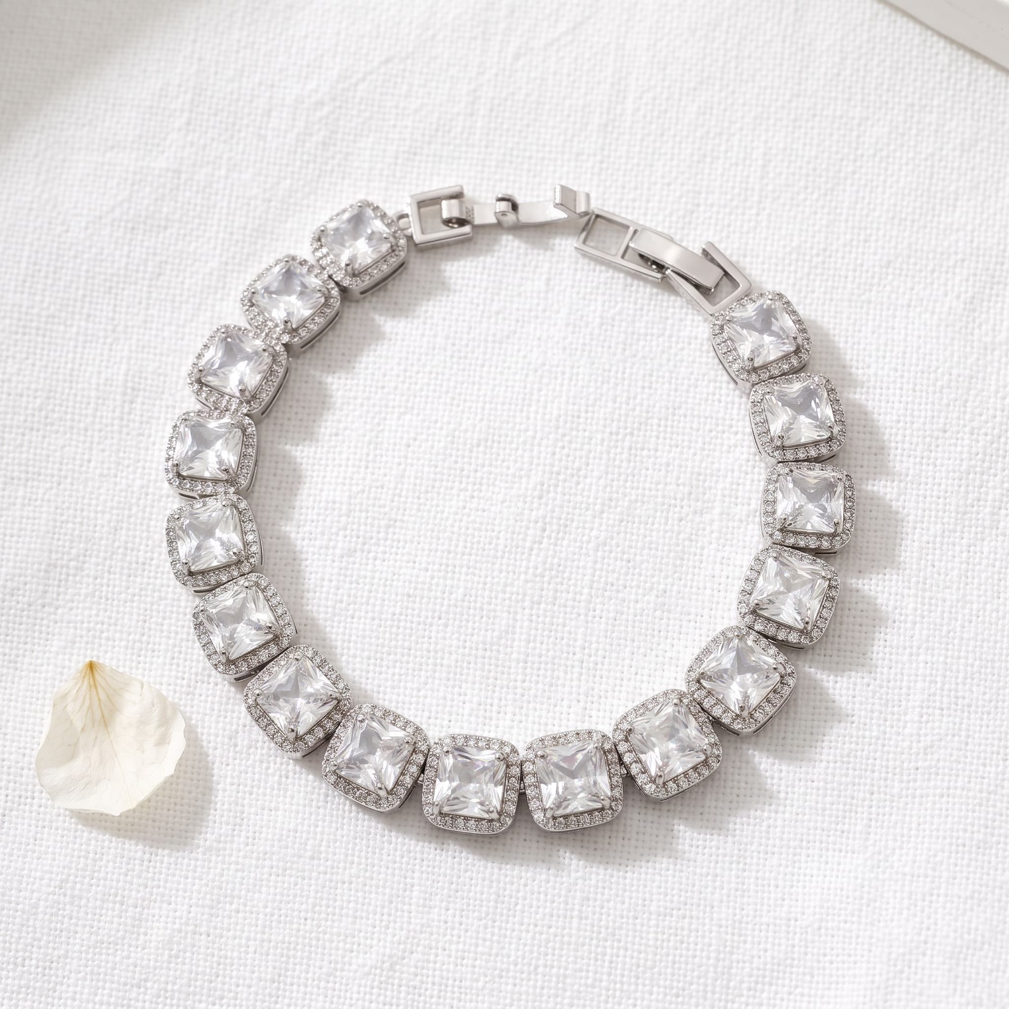cushion cut stone bracelet