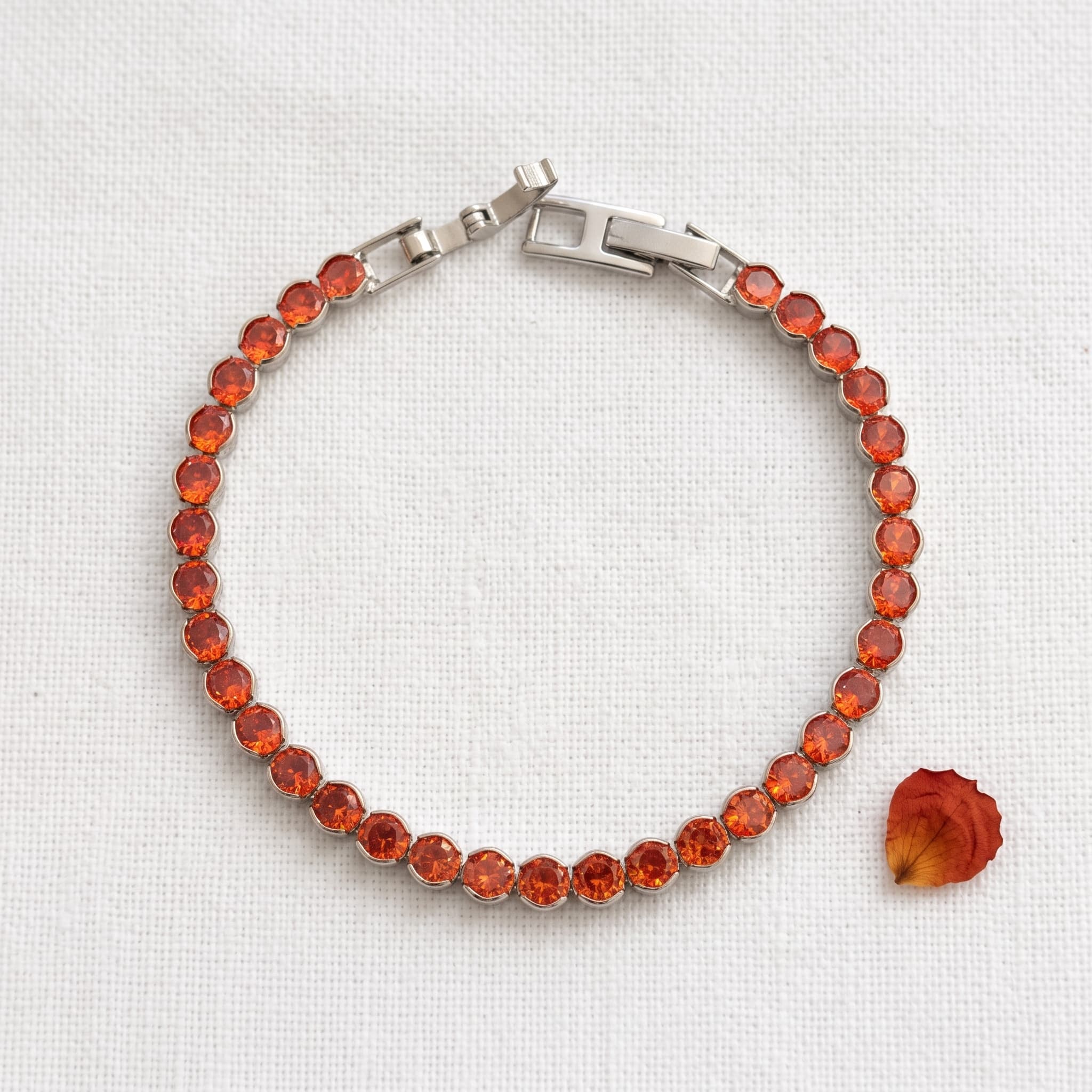burnt orange tennis bracelet