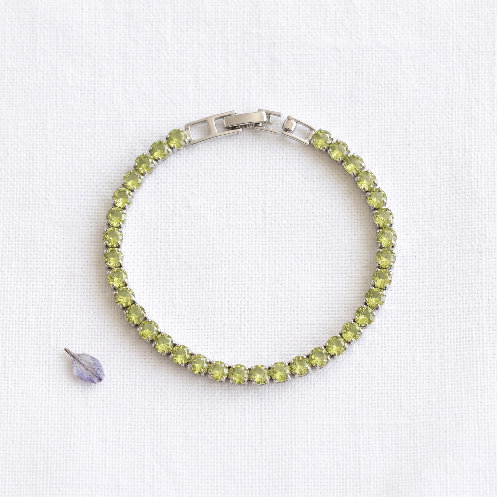 lime stone tennis bracelet
