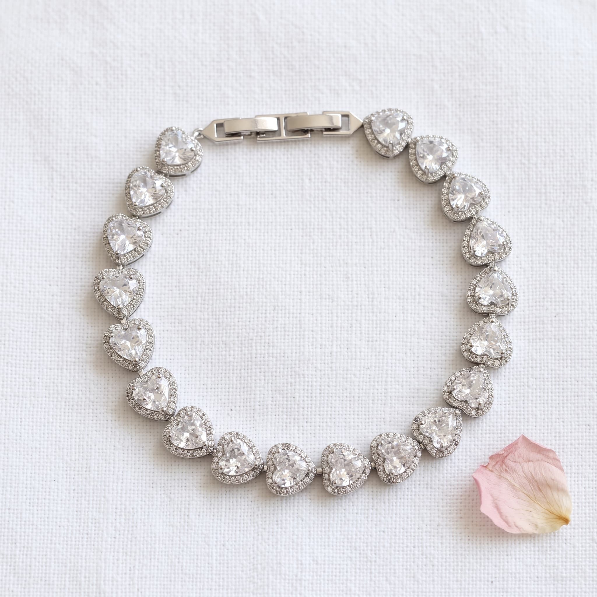 sparkly heart tennis bracelet