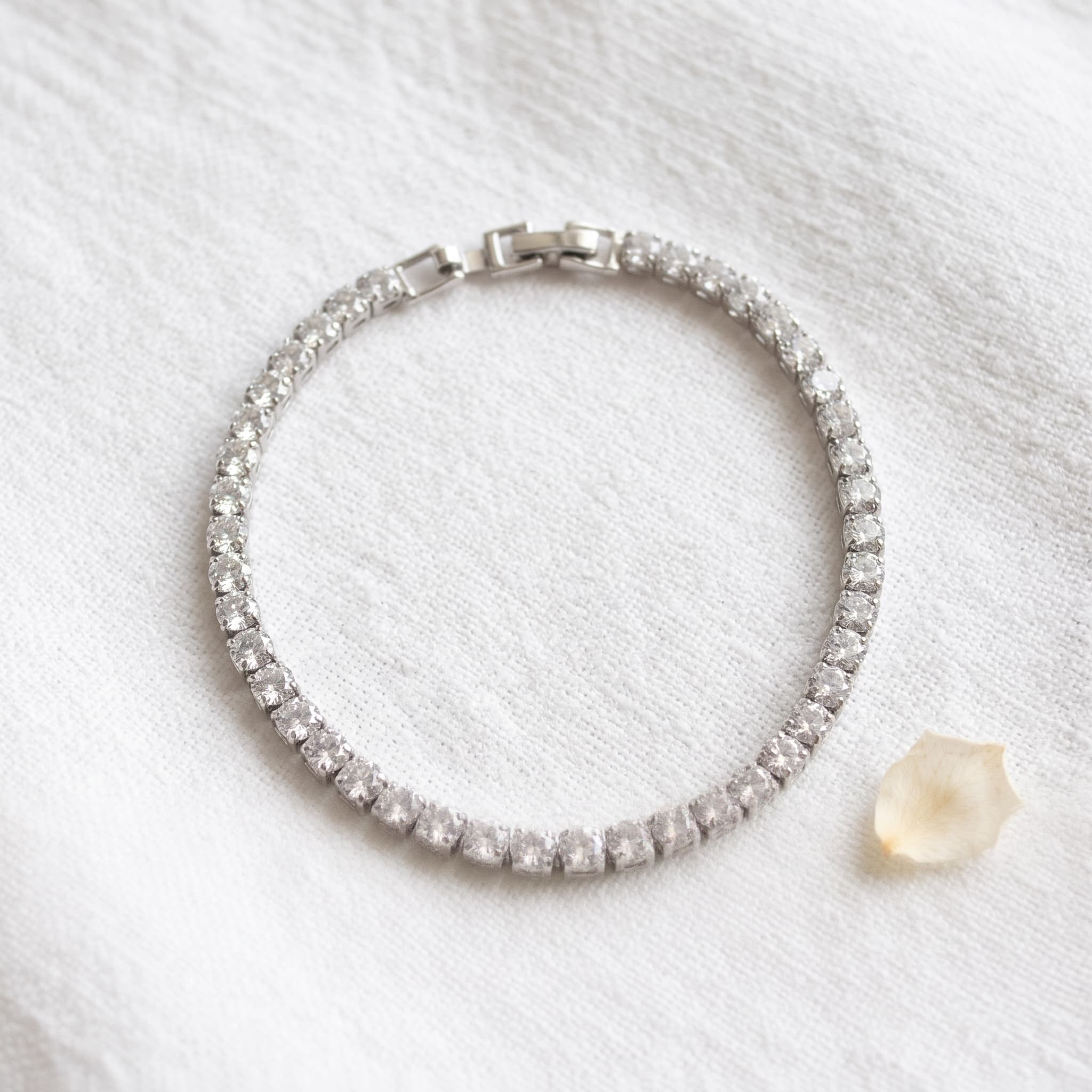 classic silver tennis bracelet