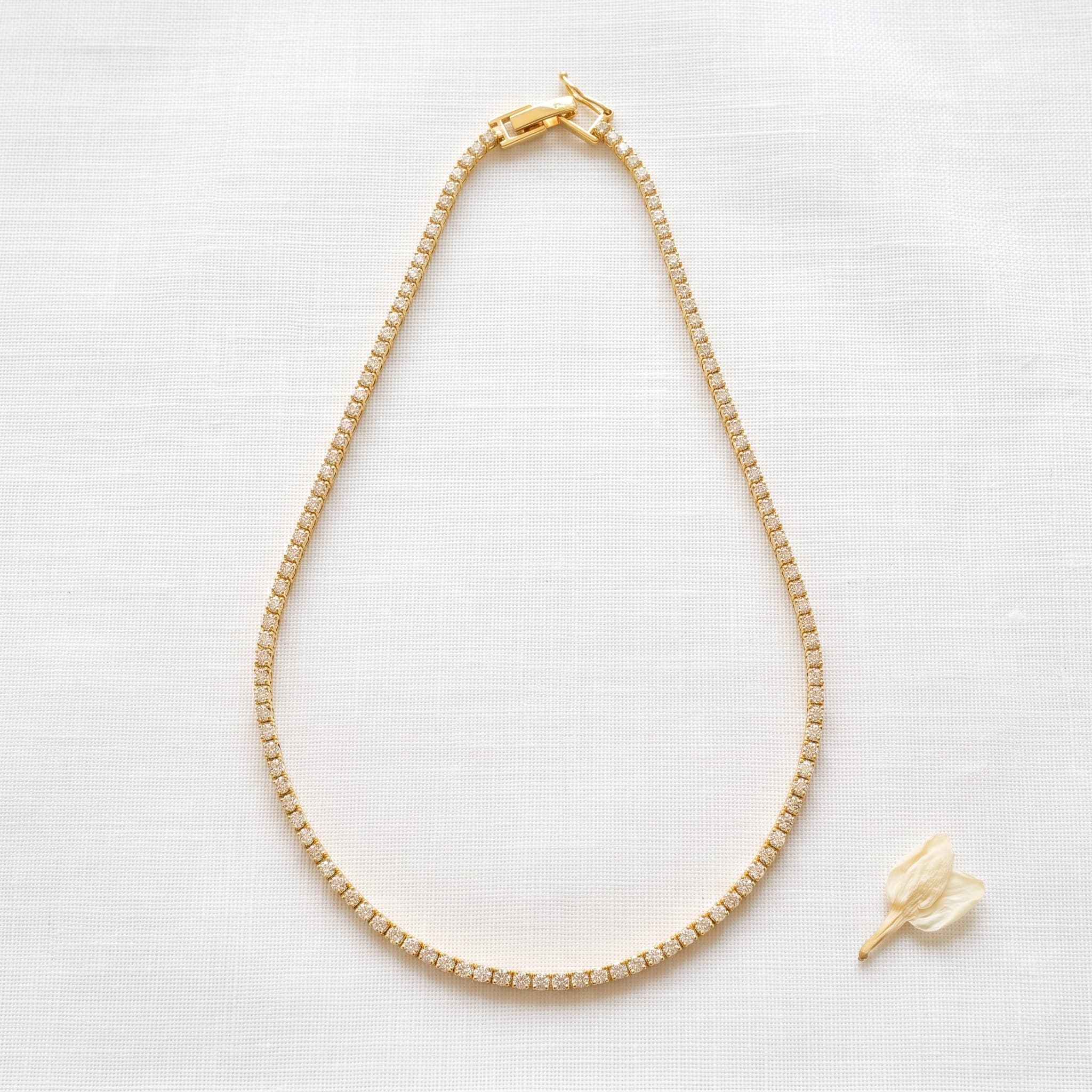 Priti gold tennis necklace (2mm)