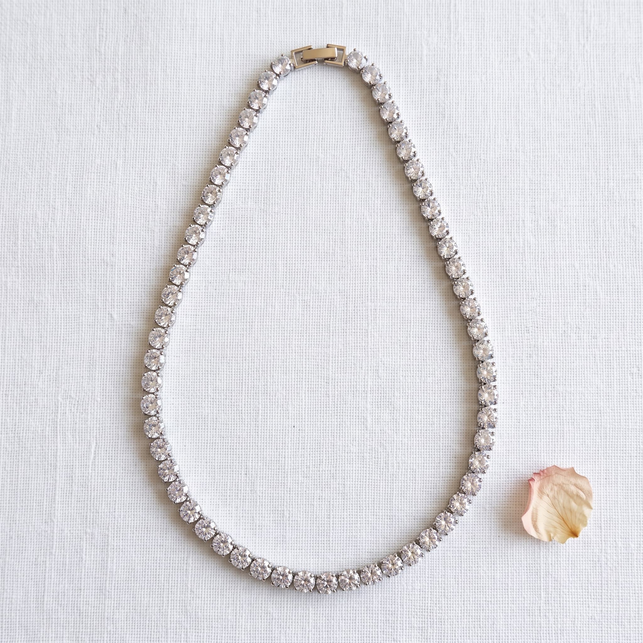 Sanjana silver tennis necklace