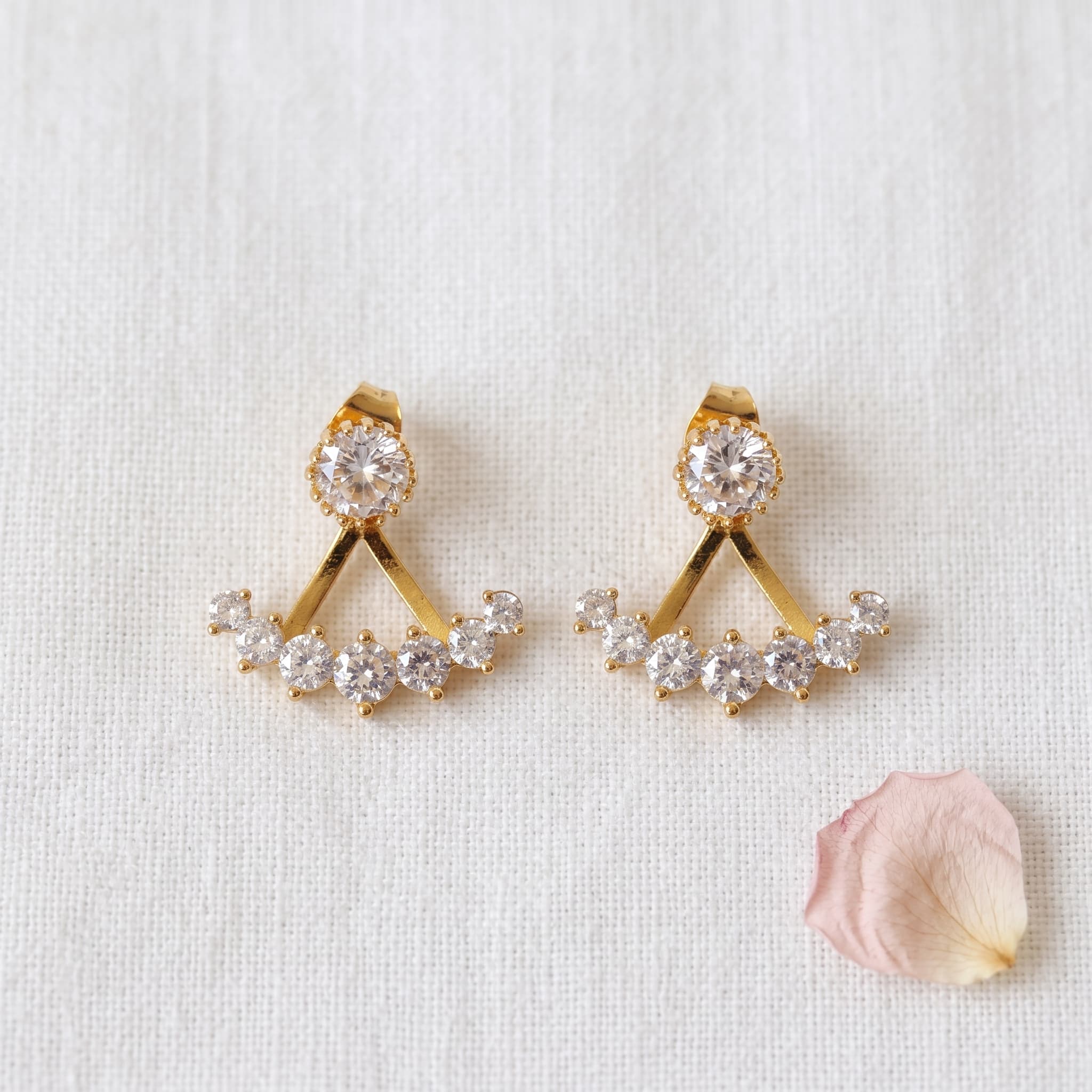 double sided crystal arch earrings (Ear Jacket)