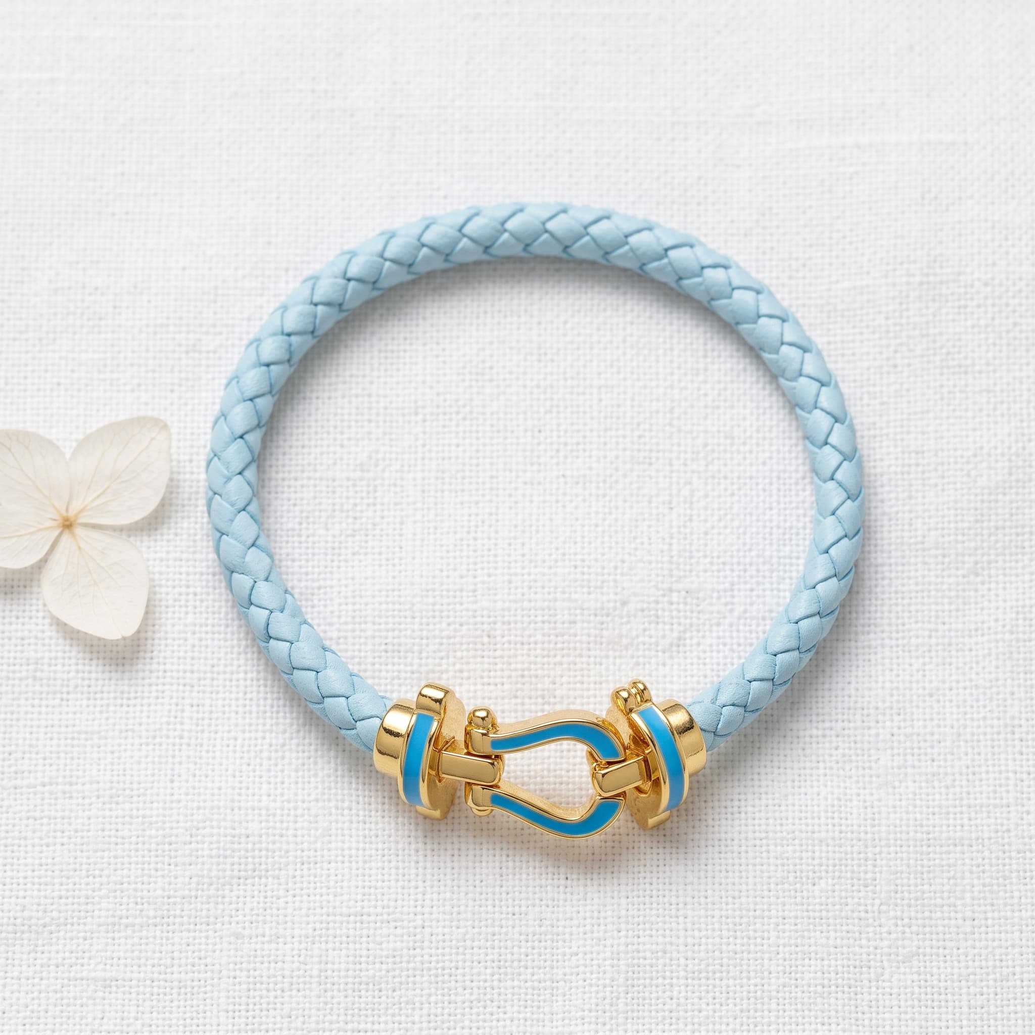 baby blue braided clasp bracelet