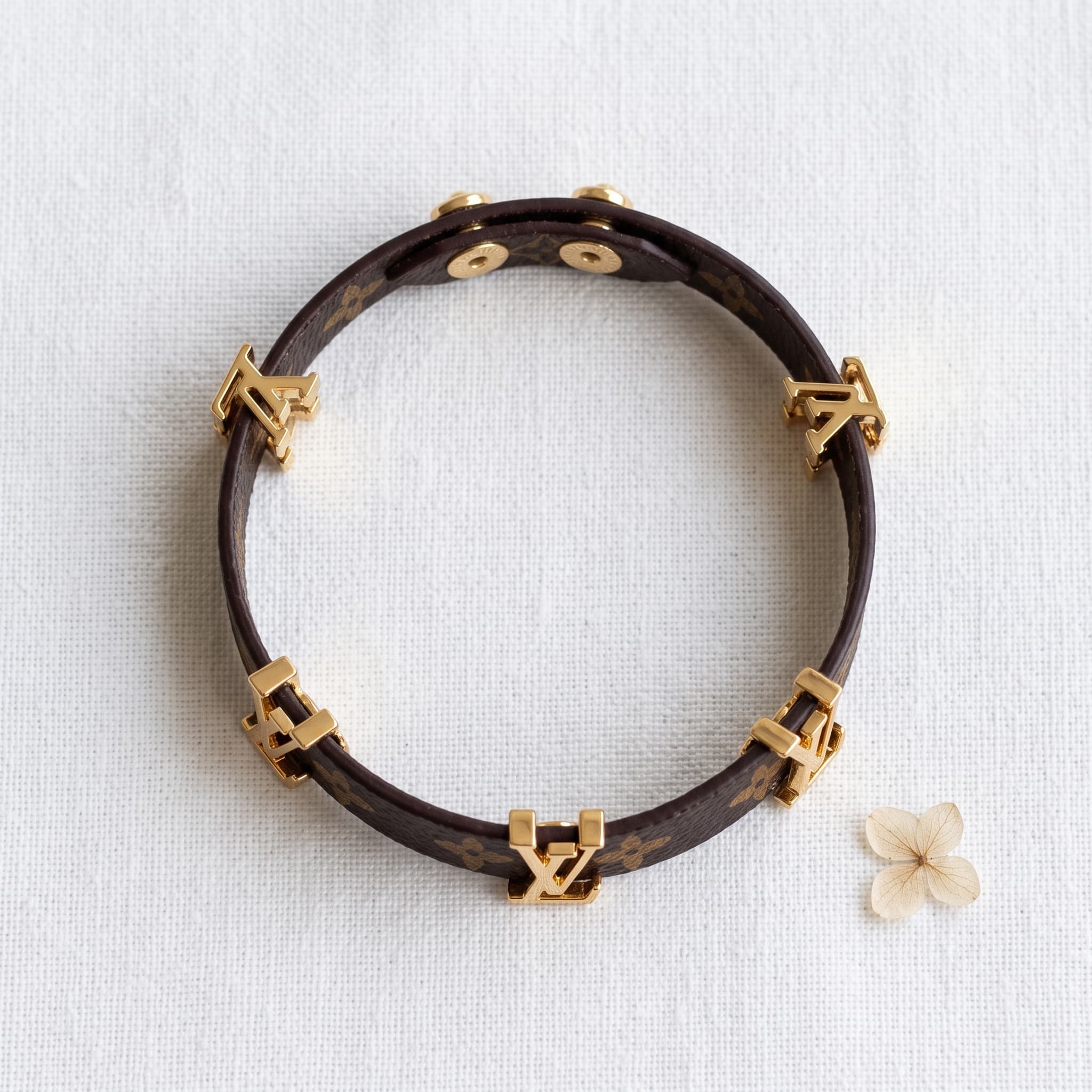 brown monogram logo bracelet